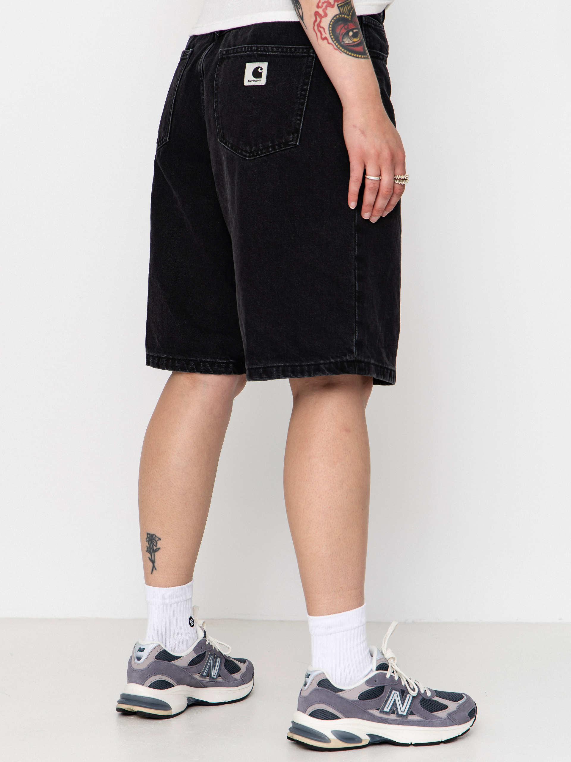 Къси панталони Carhartt WIP Brandon Wmn (black stone washed)