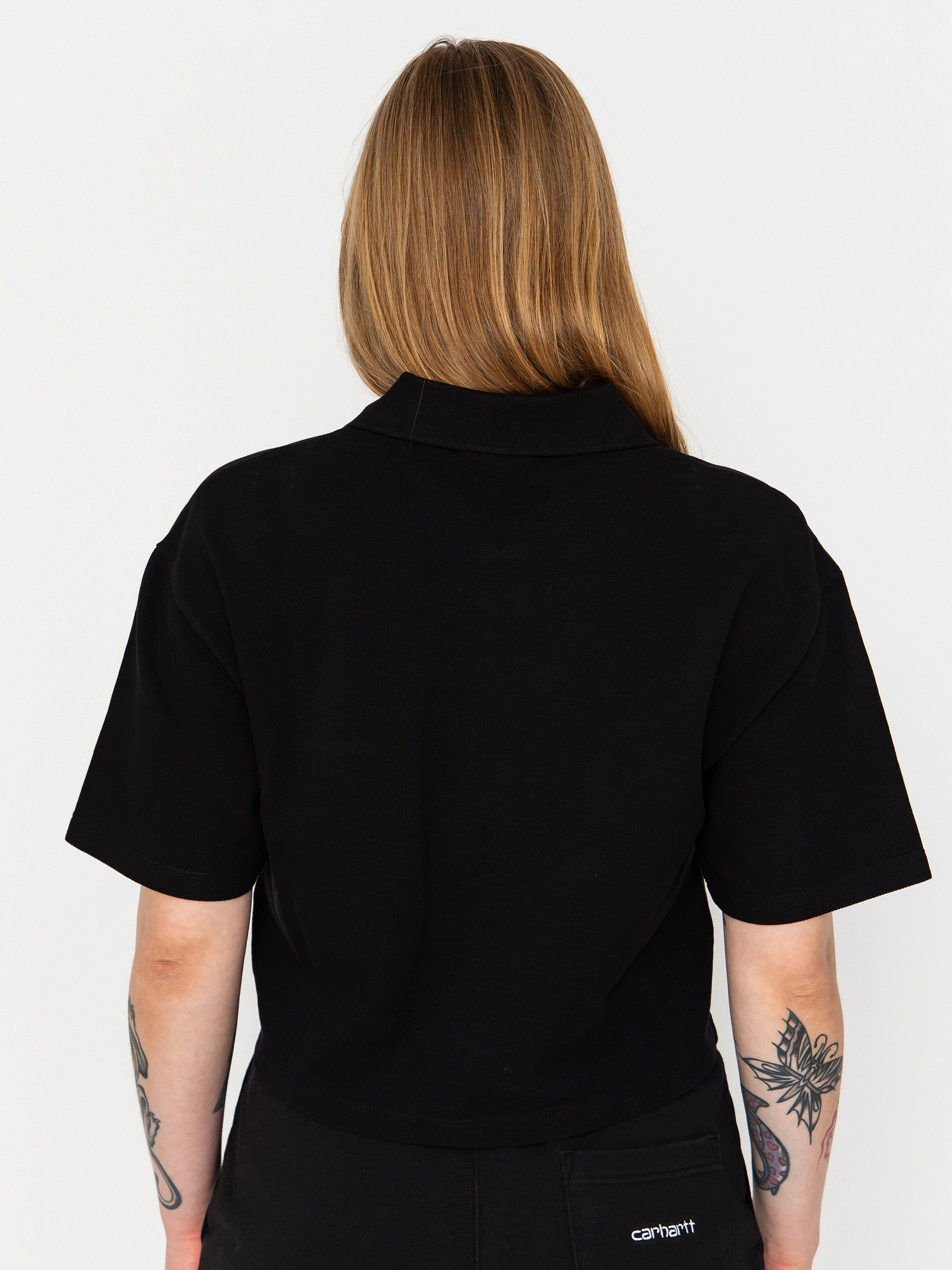 Тениска Carhartt WIP Script Polo Wmn (black/white)