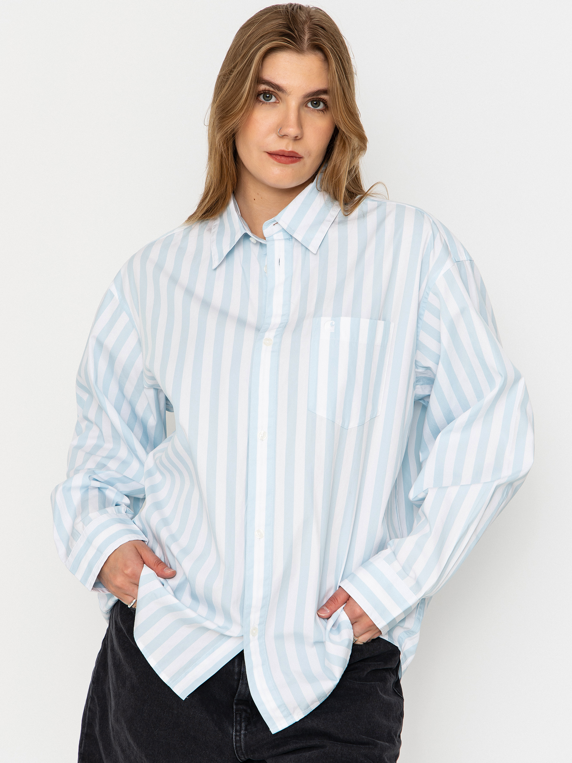 Риза Carhartt WIP Royce Wmn (royce stripe/icaria/white)