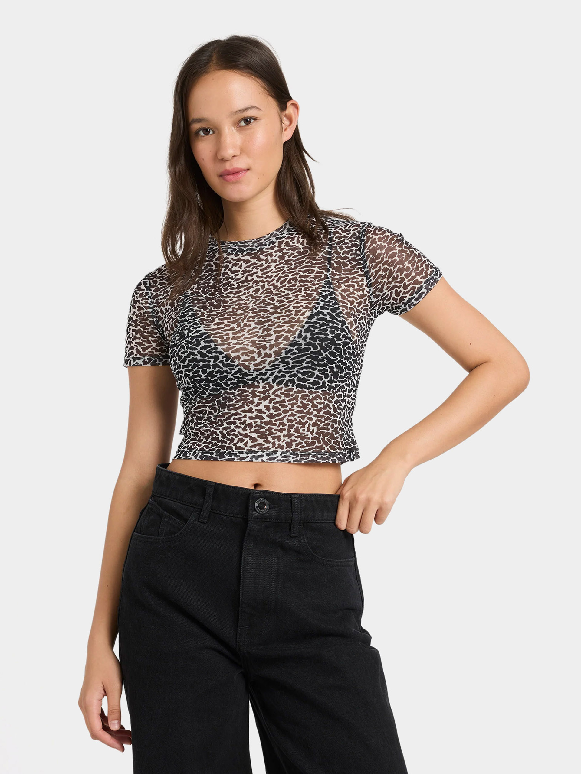 Тениска Volcom Rawly Knit Mesh Wmn (black white)