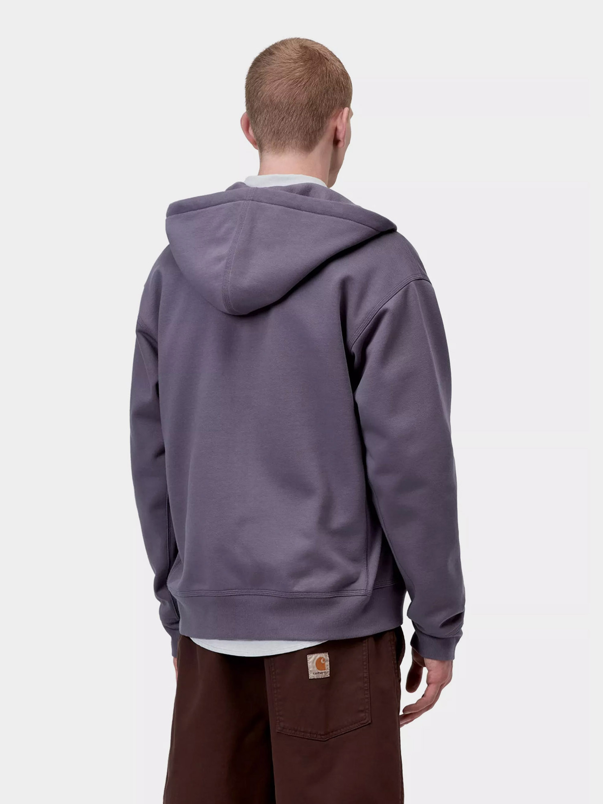 Суитшърт с качулка Carhartt WIP American Script ZHD (shady purple)