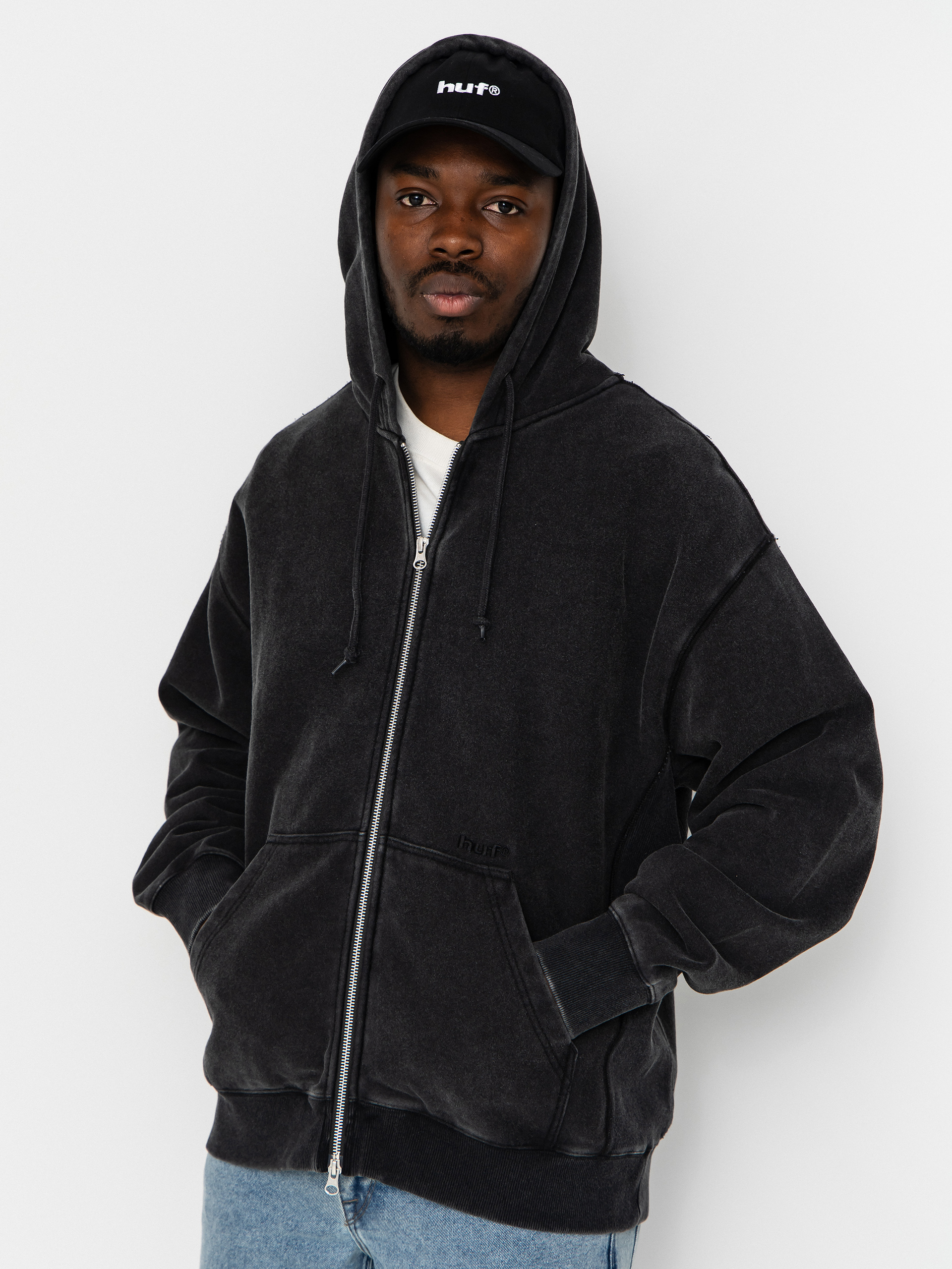Суитшърт с качулка HUF Pacific Wash ZHD (black)