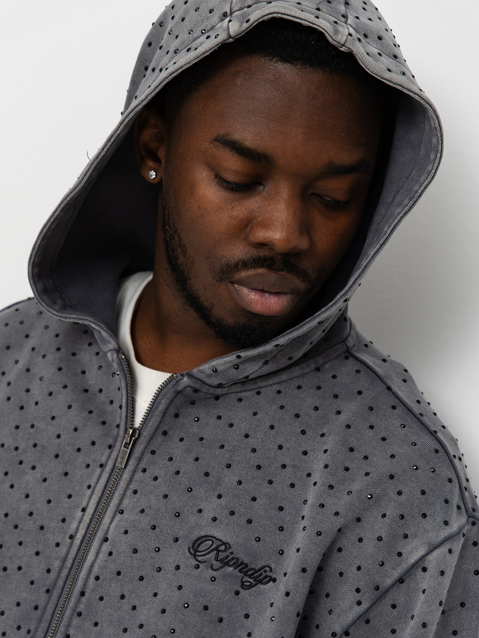 Суитшърт с качулка RipNDip Ripngems ZHD (charcoal wash)
