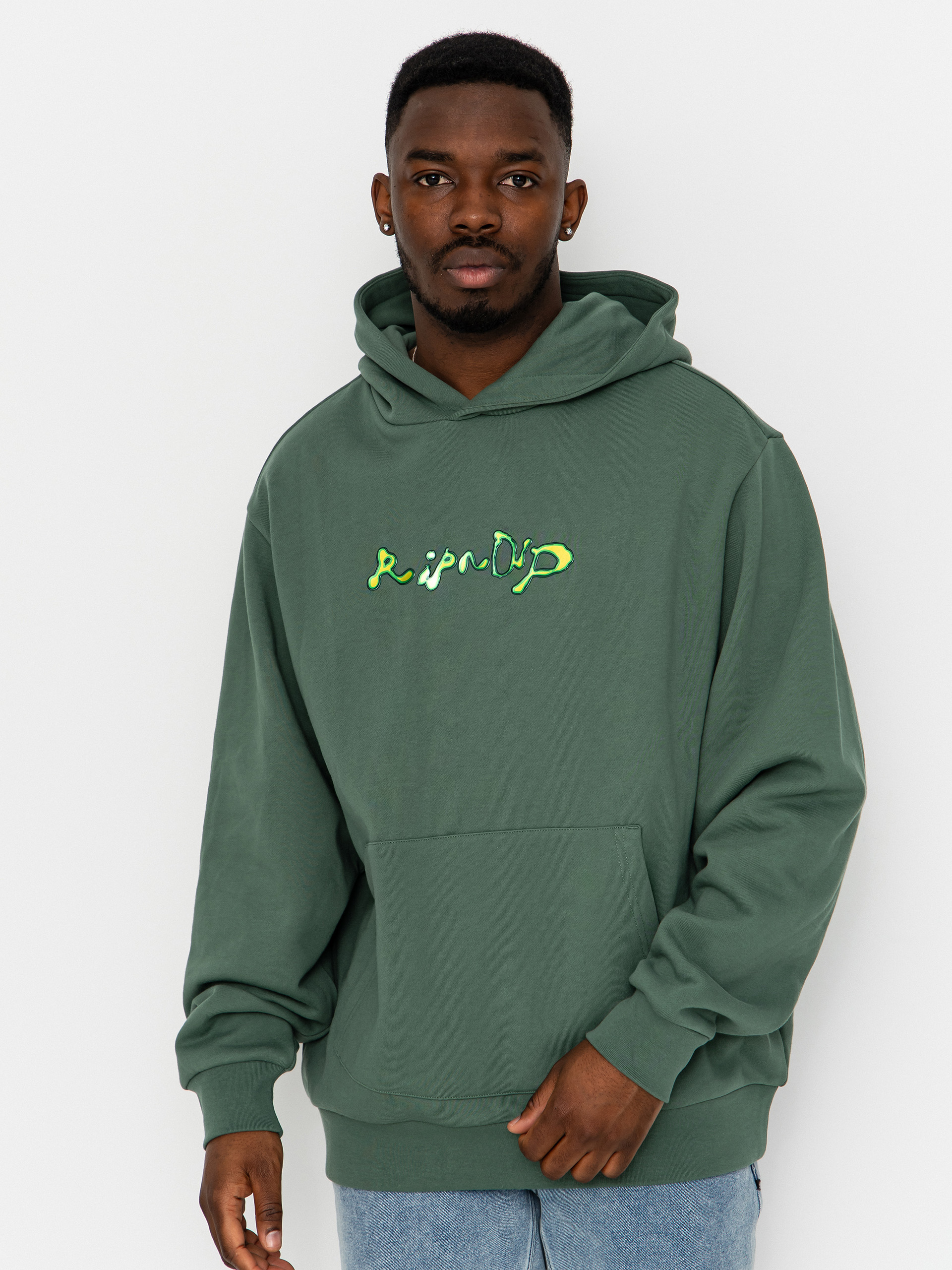 Суитшърт с качулка RipNDip Slime HD (olive)
