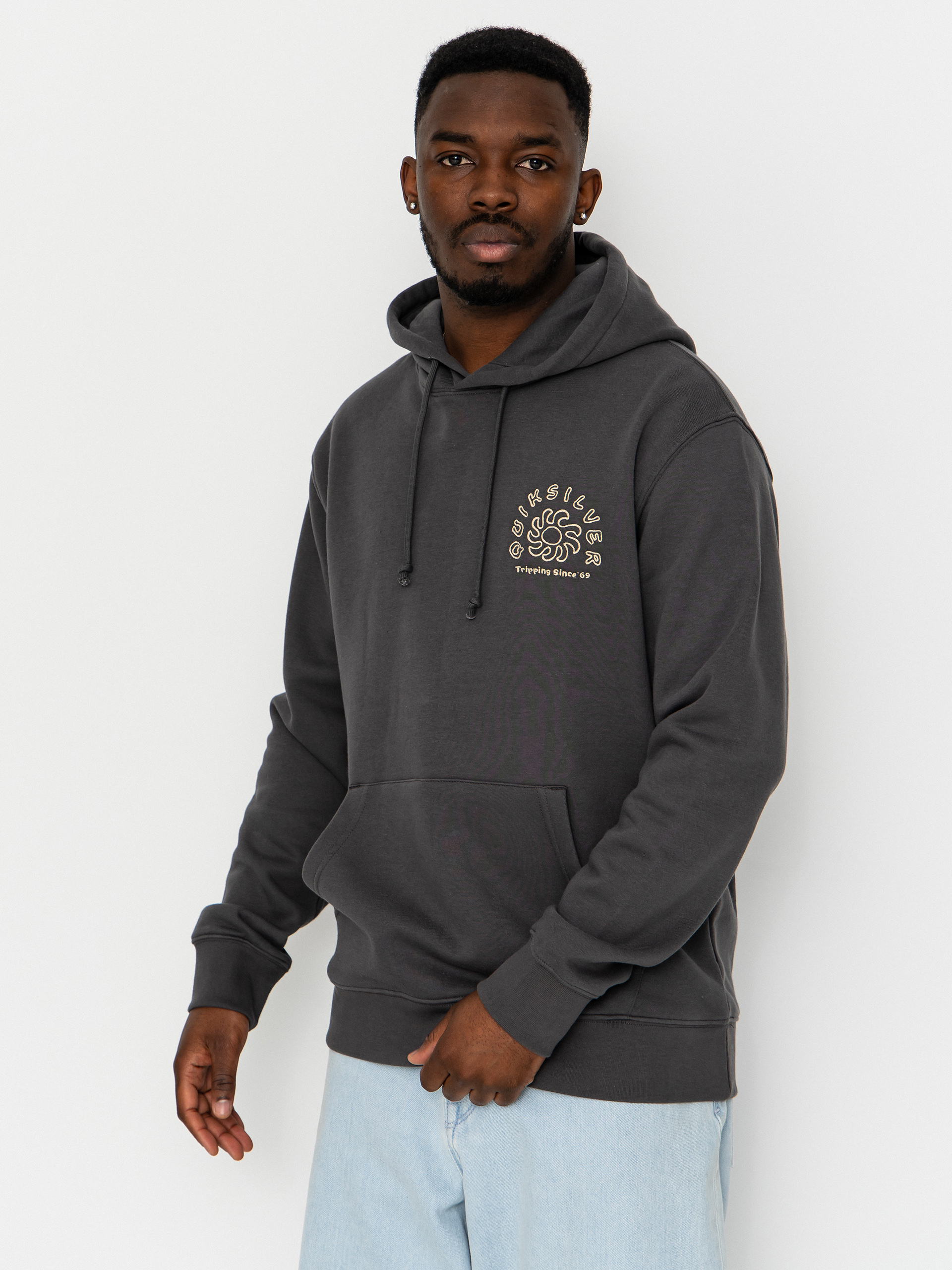 Суитшърт с качулка Quiksilver Salt Water Graphic HD (iron gate)