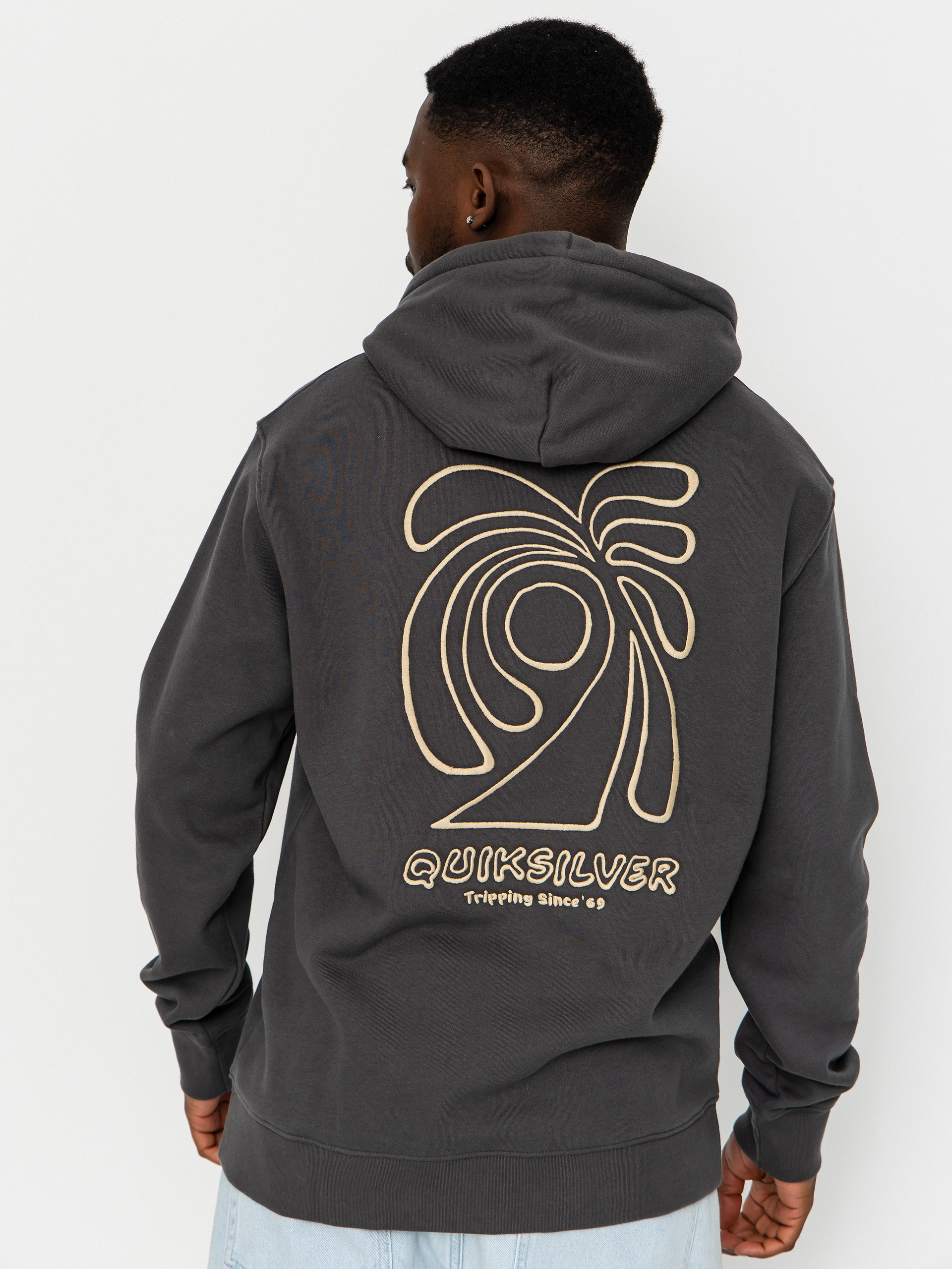 Суитшърт с качулка Quiksilver Salt Water Graphic HD (iron gate)