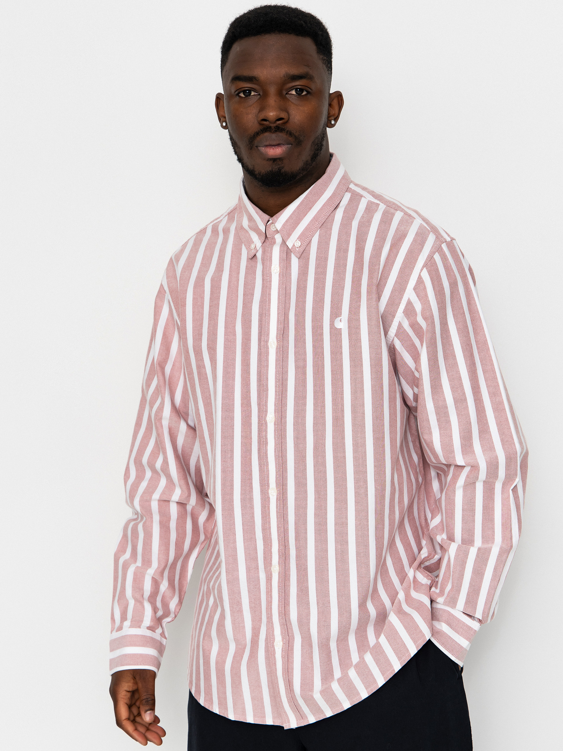 Риза Carhartt WIP Deven (deven stripe/oxide red/white)