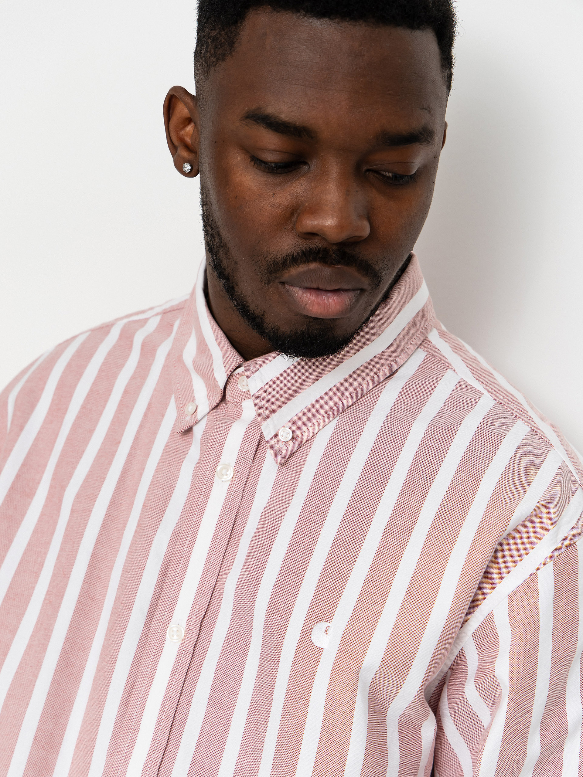 Риза Carhartt WIP Deven (deven stripe/oxide red/white)