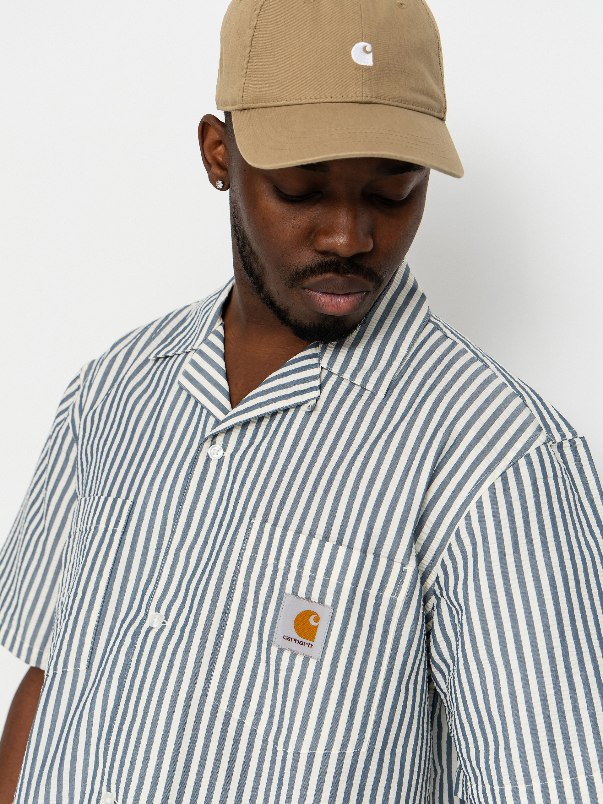 Риза Carhartt WIP Leavel (leavel stripe/blue river/wax)