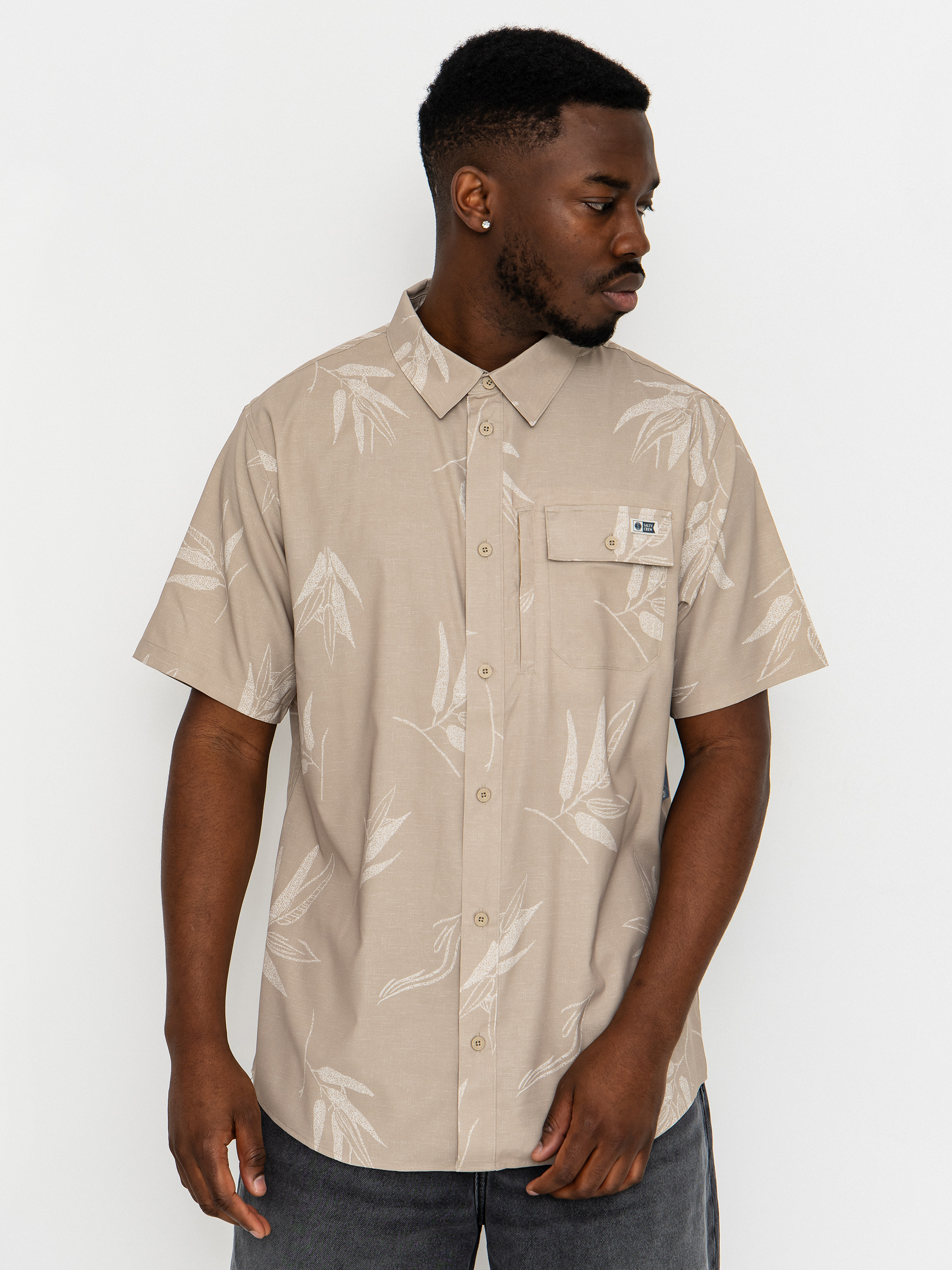 u0420u0438u0437u0430 Salty Crew Flagship Uv Button Up (dark khaki)