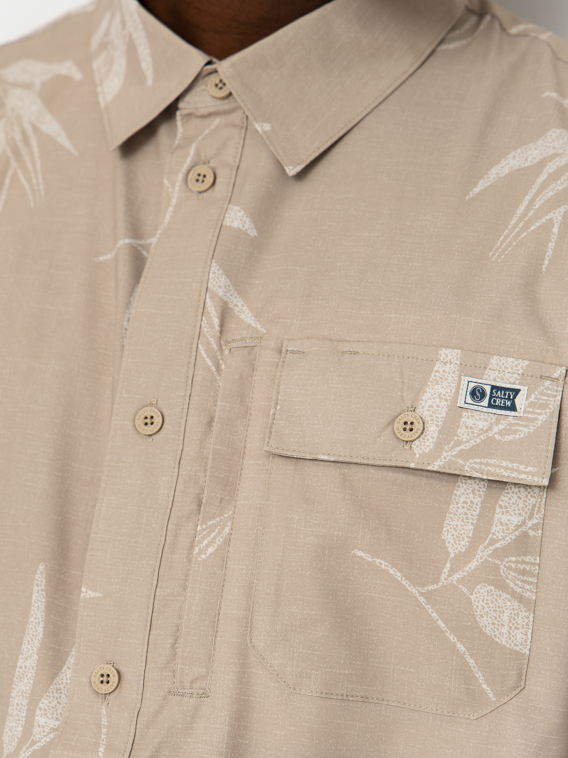 Риза Salty Crew Flagship Uv Button Up (dark khaki)