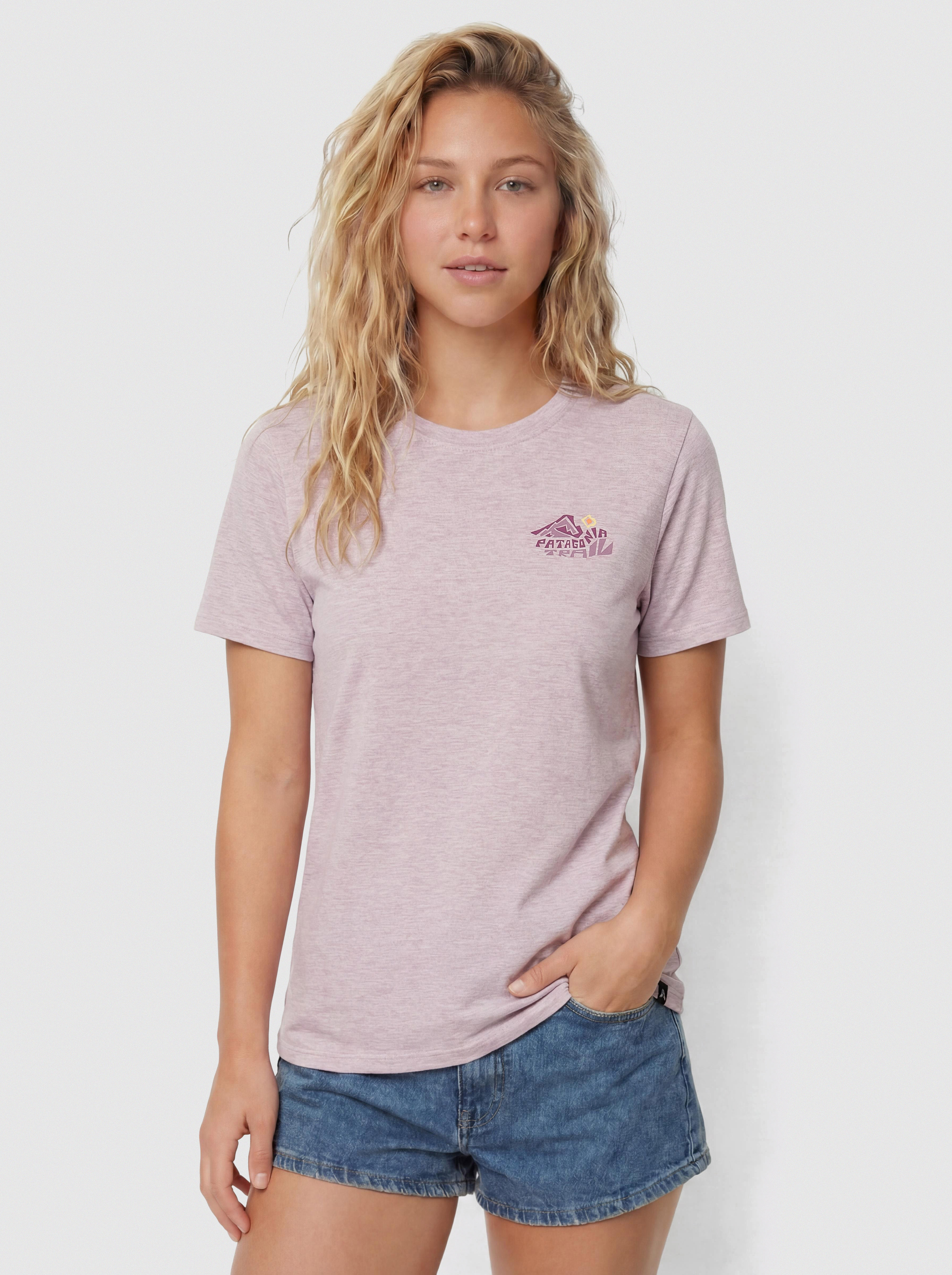 Тениска Patagonia Capilene Cool Trailcheck Wmn (quiet violet)