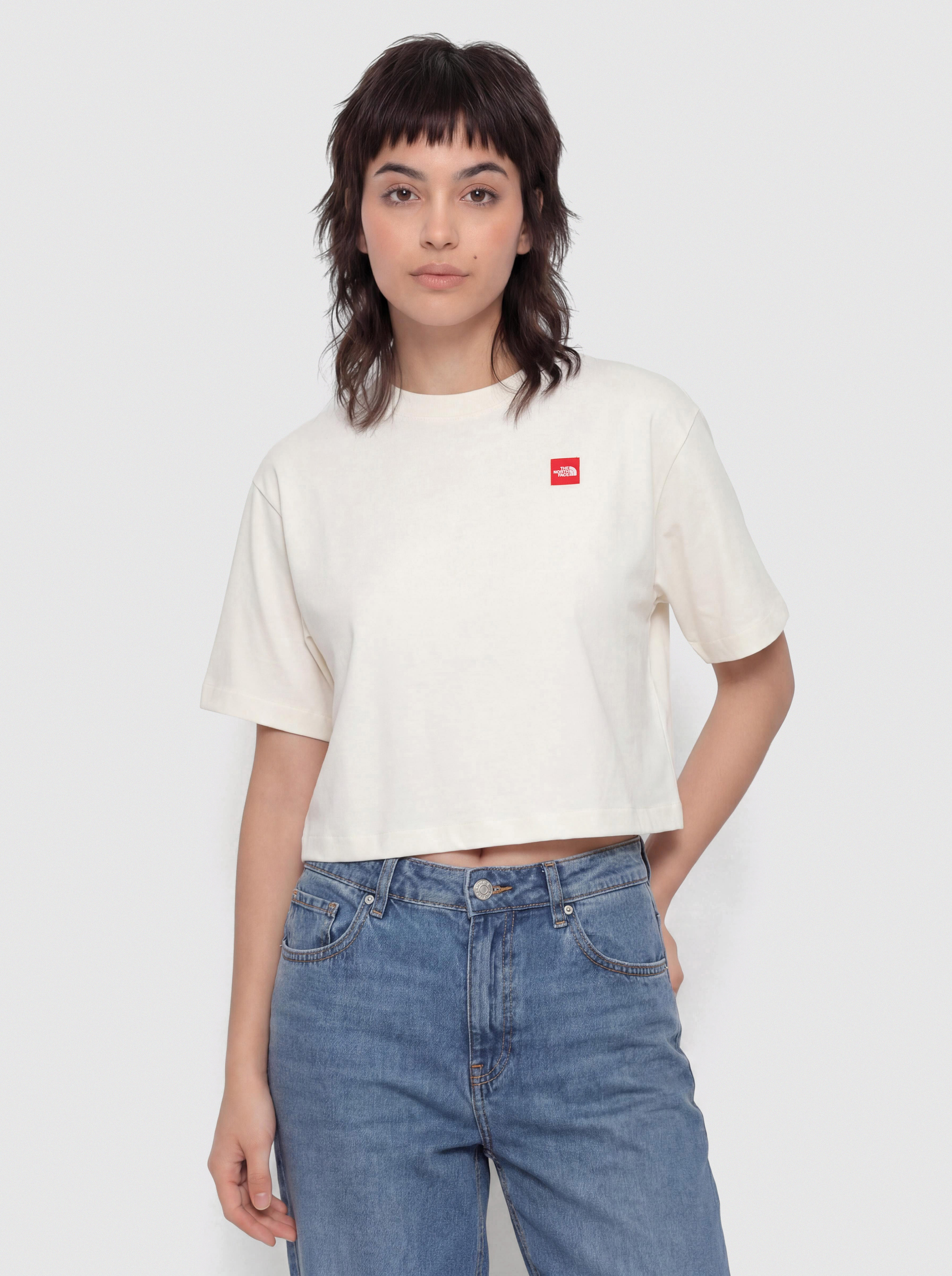 Тениска The North Face Tnf Red Box Boxy Wmn (white dune)