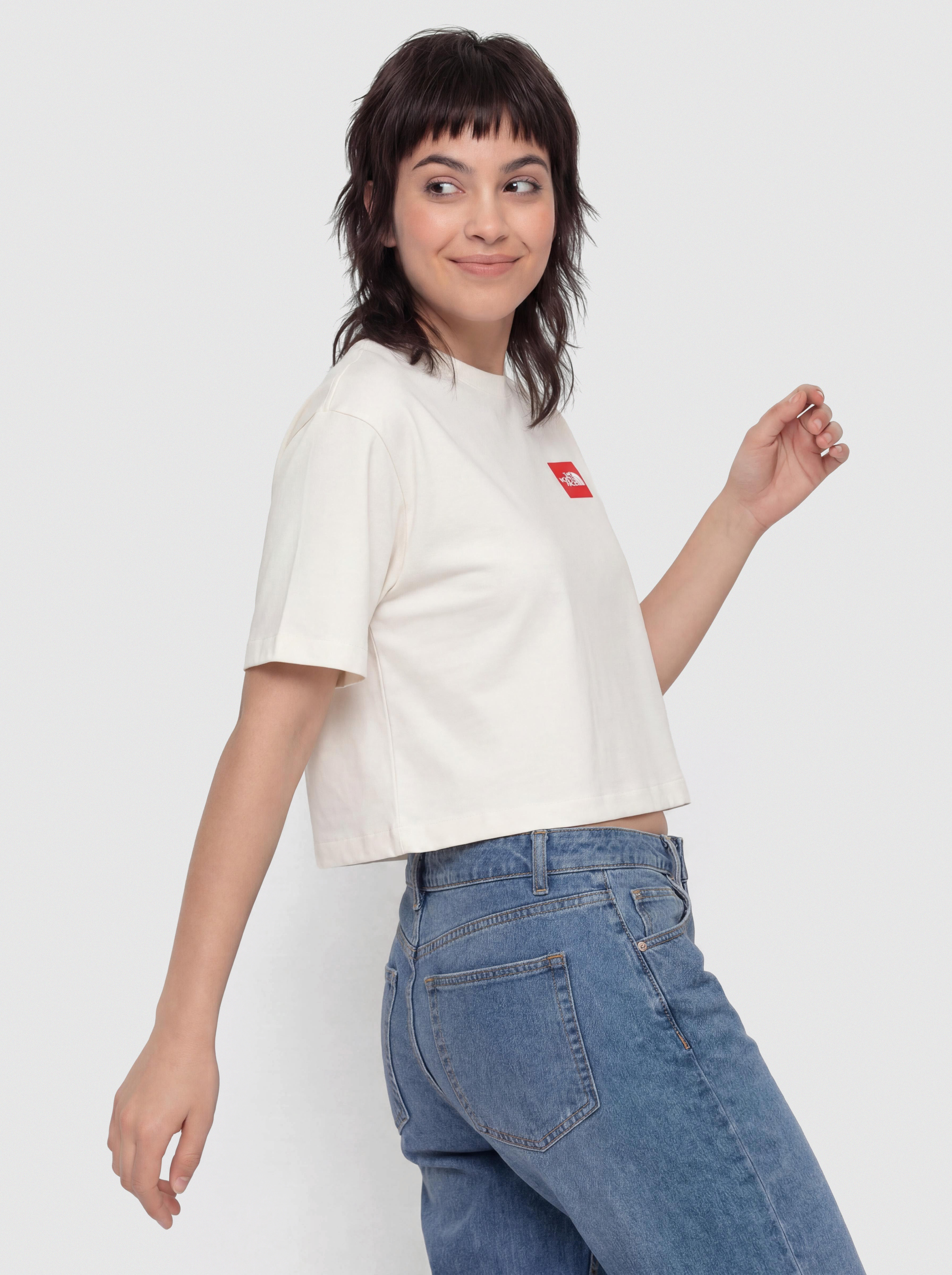 Тениска The North Face Tnf Red Box Boxy Wmn (white dune)