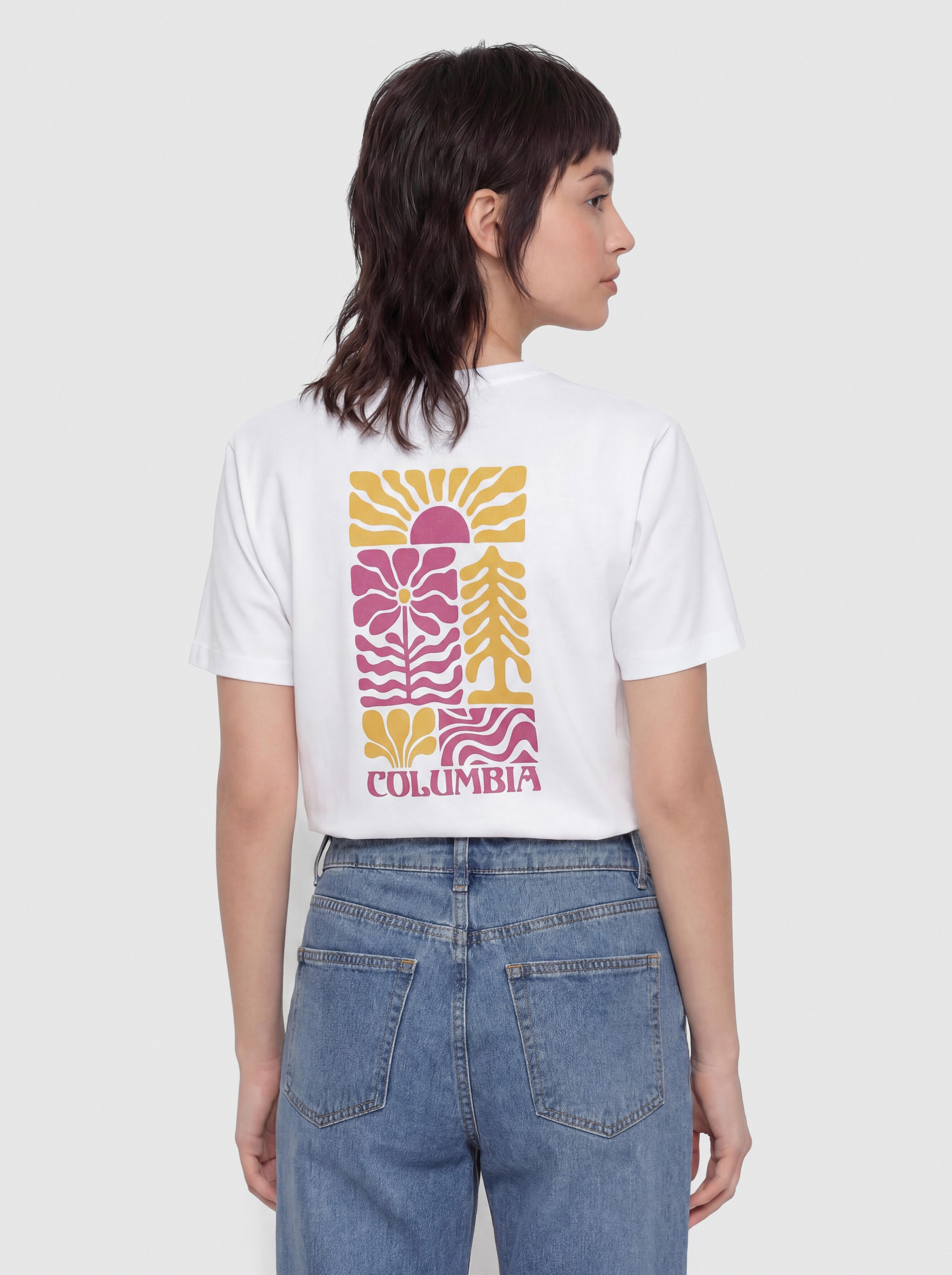 Тениска Columbia Rolling Bend Graphic Oversized Wmn (white/floral groove)