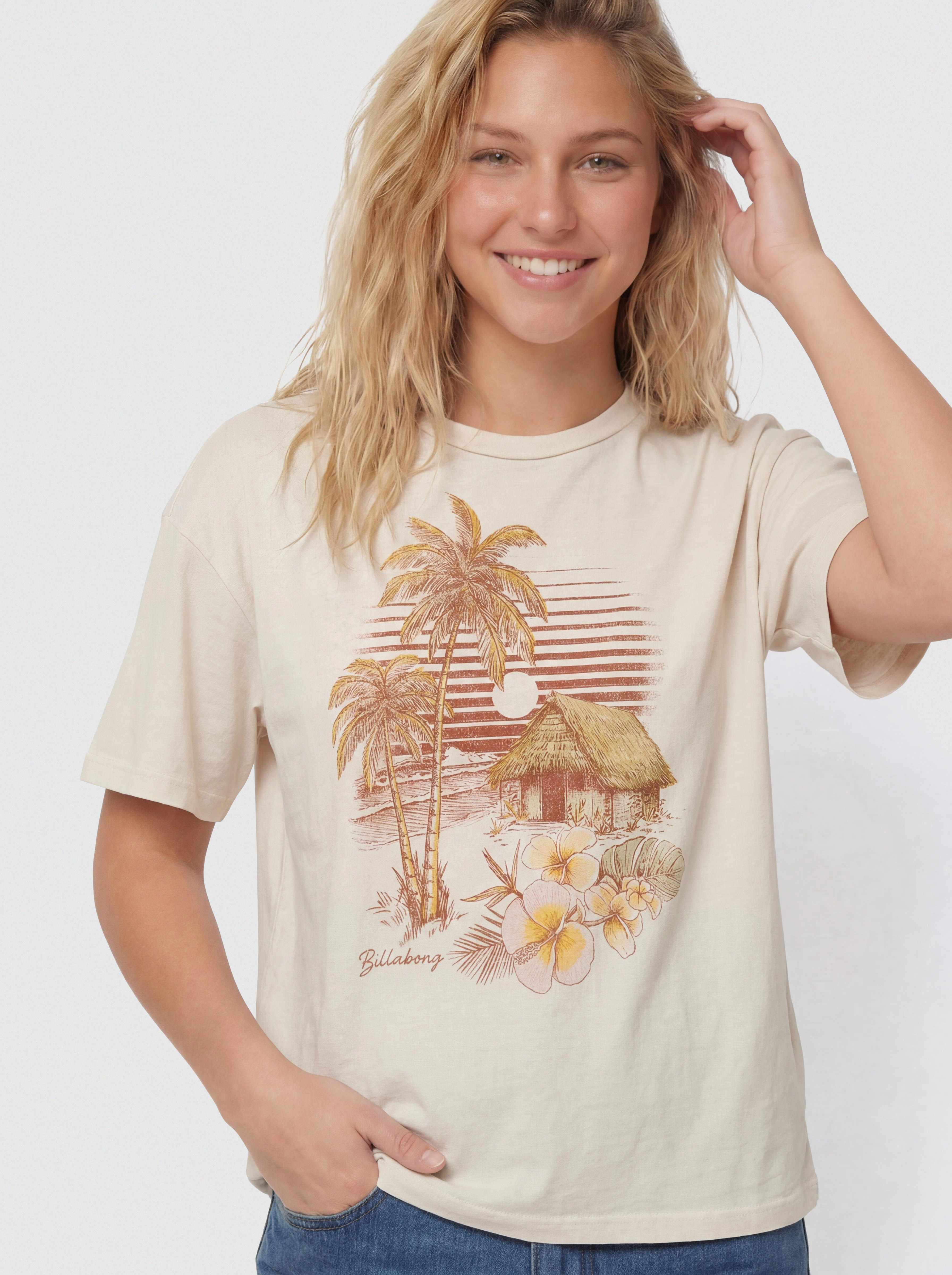 Тениска Billabong Will Find Me Here Wmn (white cap)