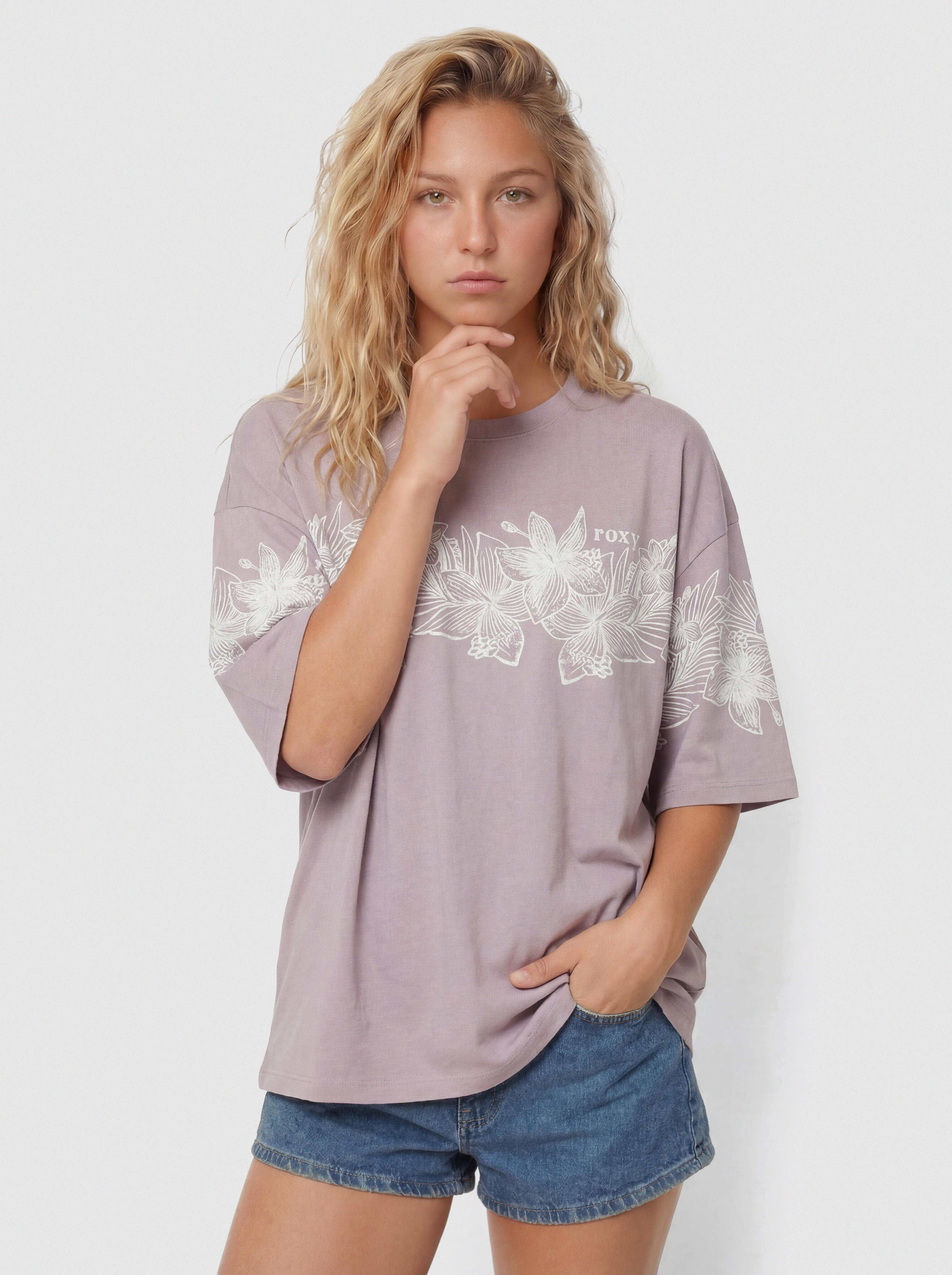 Тениска Roxy Hangloose Placed Wmn (nirvana)