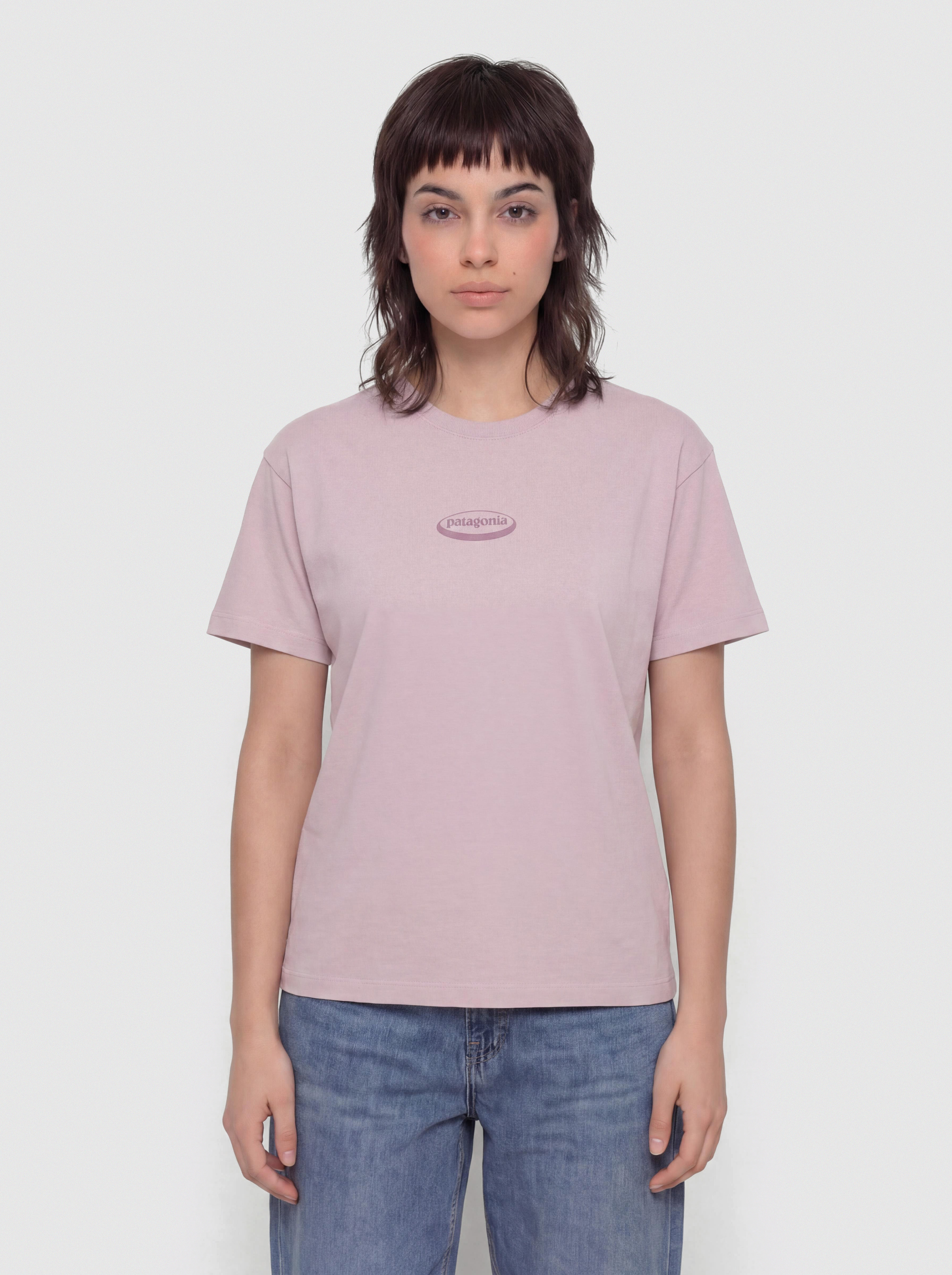 Тениска Patagonia 95 Oval Logo Oversized Wmn (quiet violet)