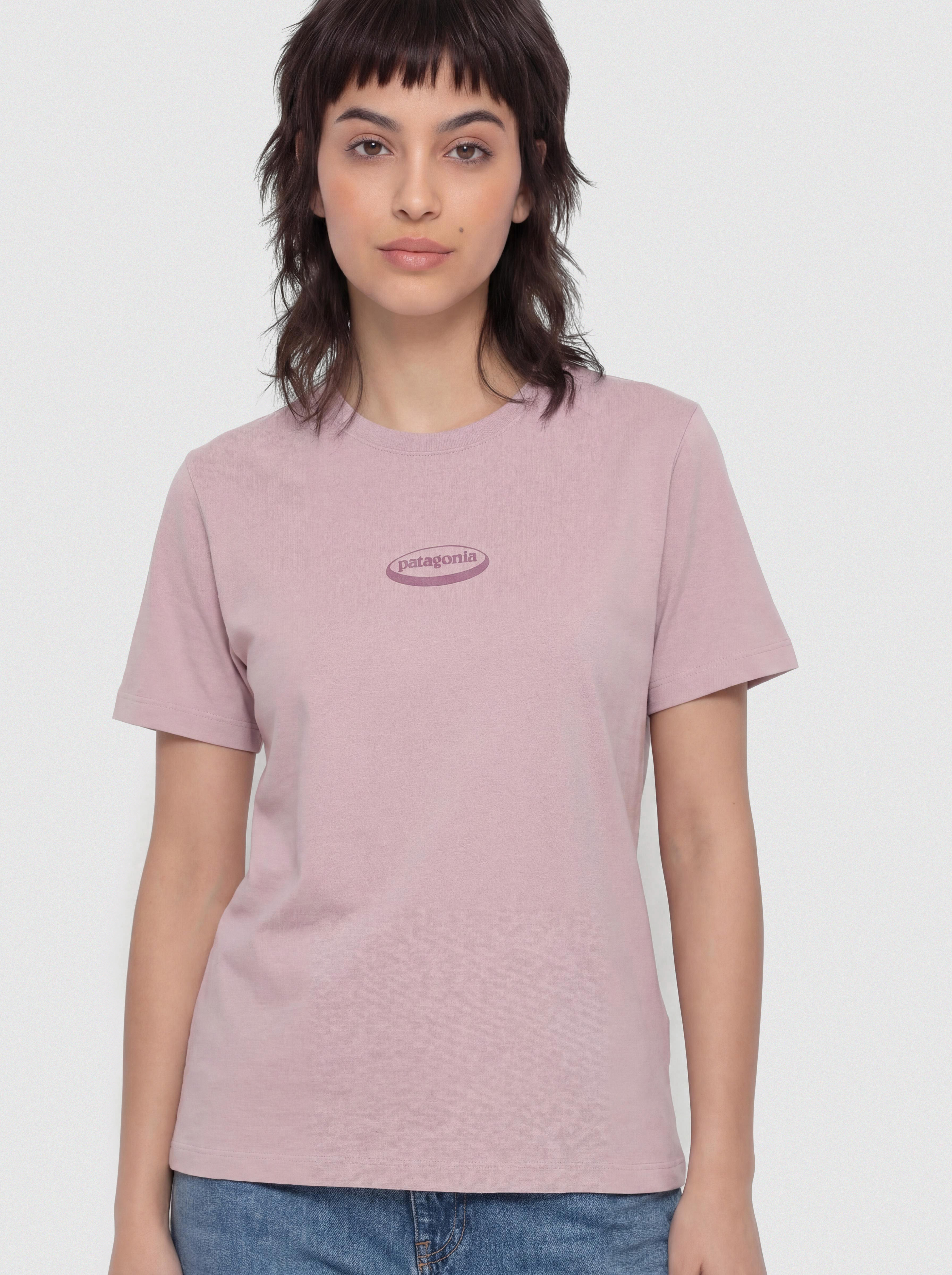 Тениска Patagonia 95 Oval Logo Oversized Wmn (quiet violet)