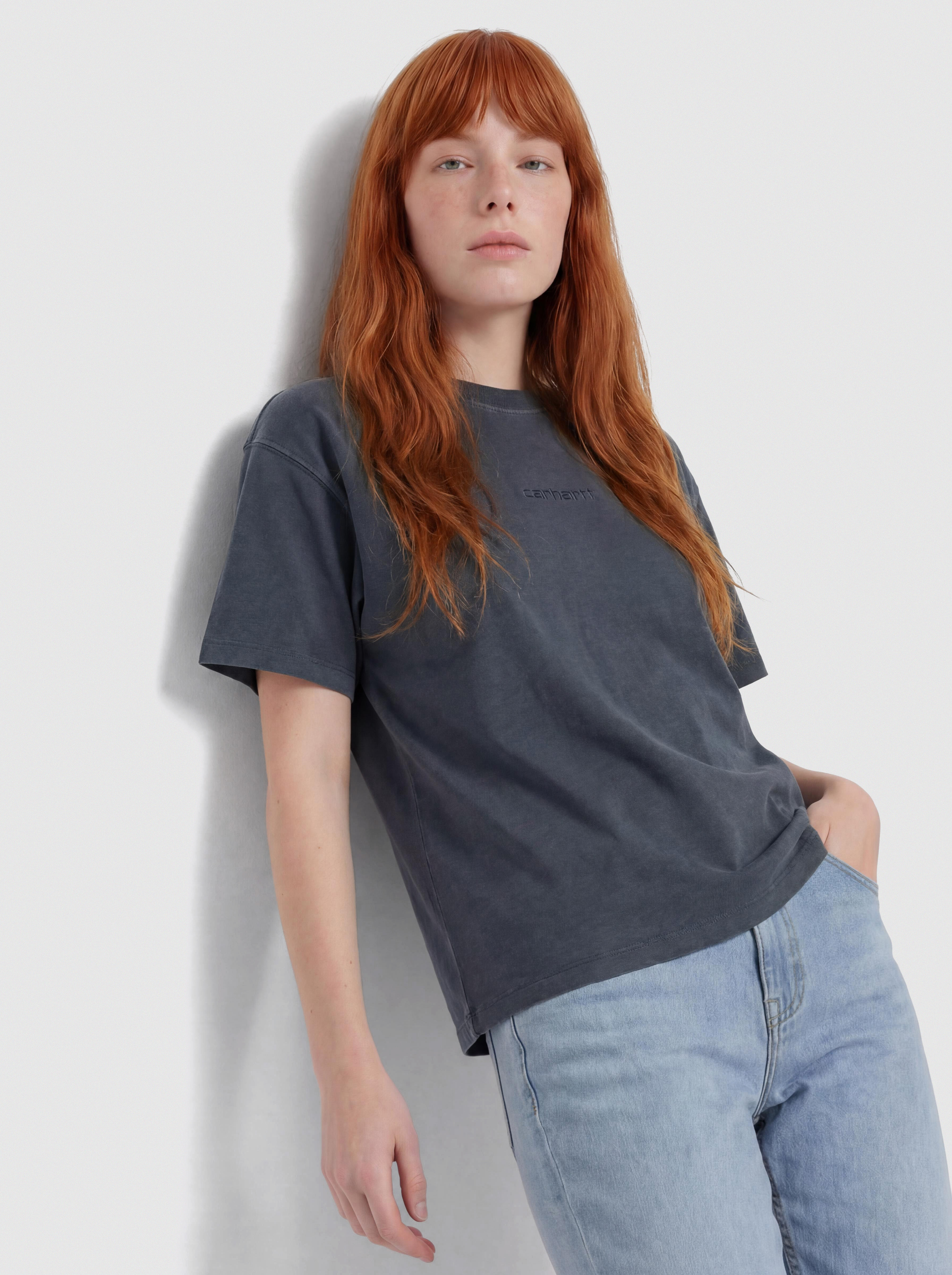 Тениска Carhartt WIP Benton Wmn (carbon)