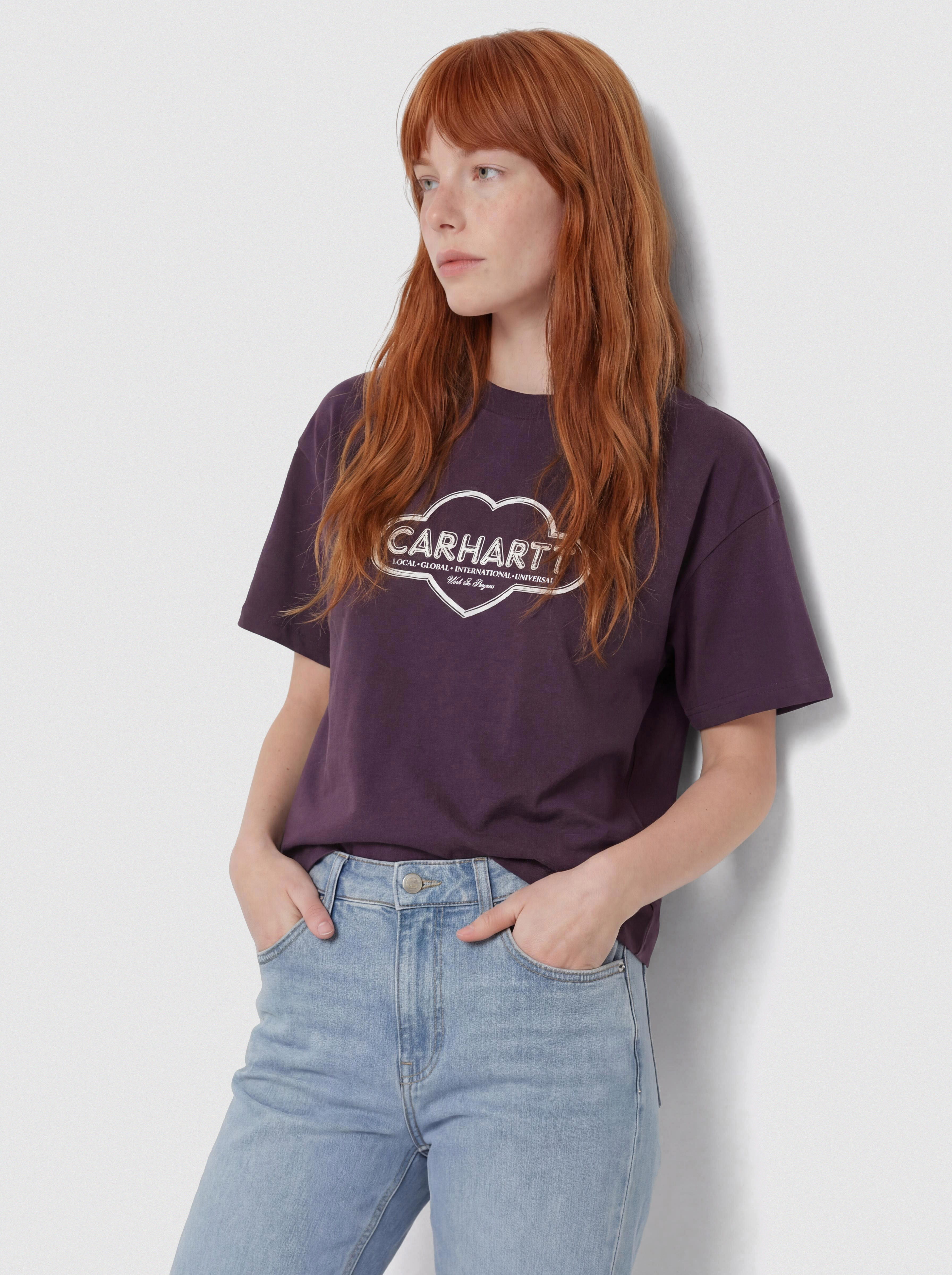 Тениска Carhartt WIP Cloud Heart Wmn (cozy purple)
