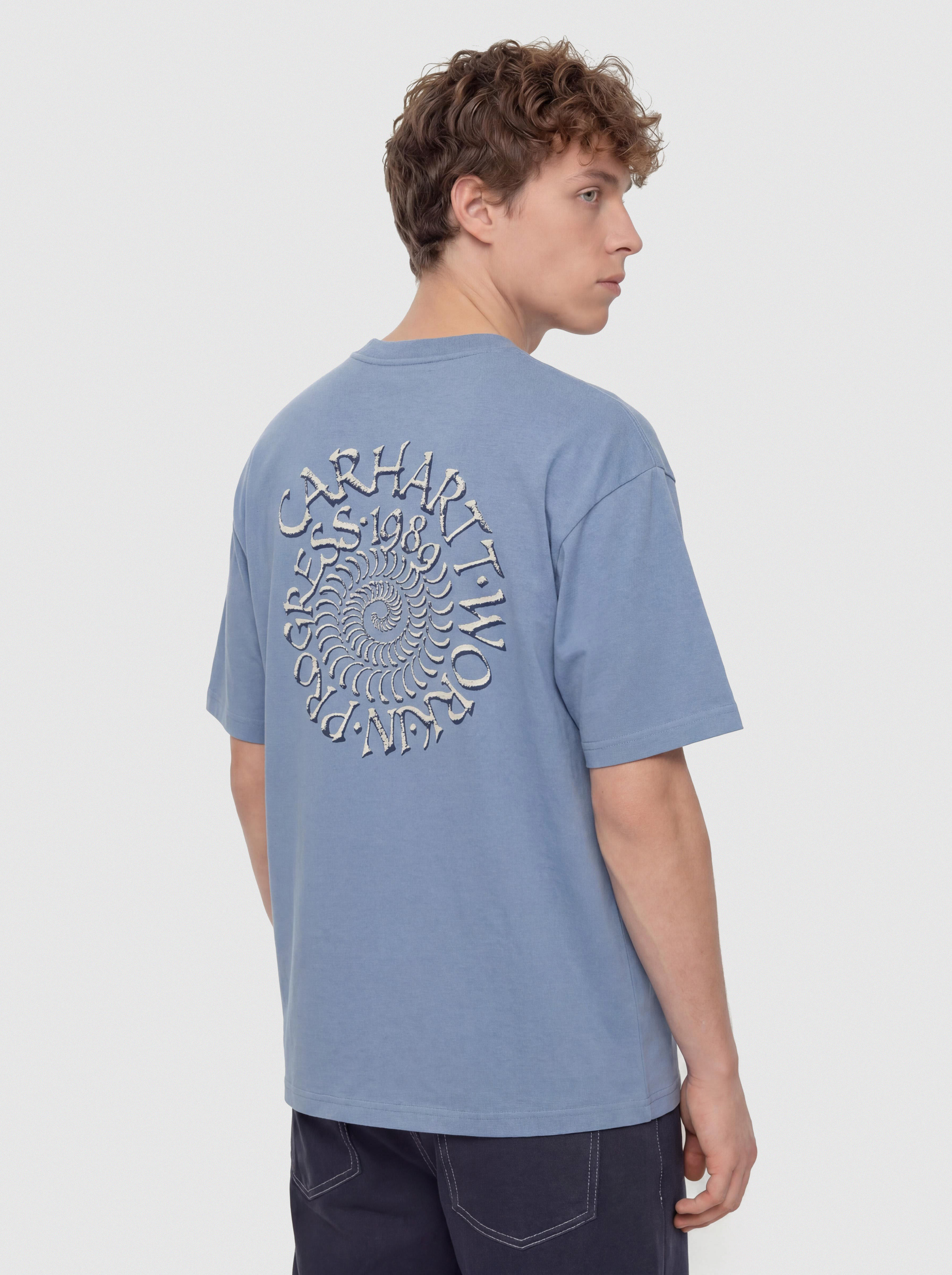 Тениска Carhartt WIP Spirals (gentle blue)