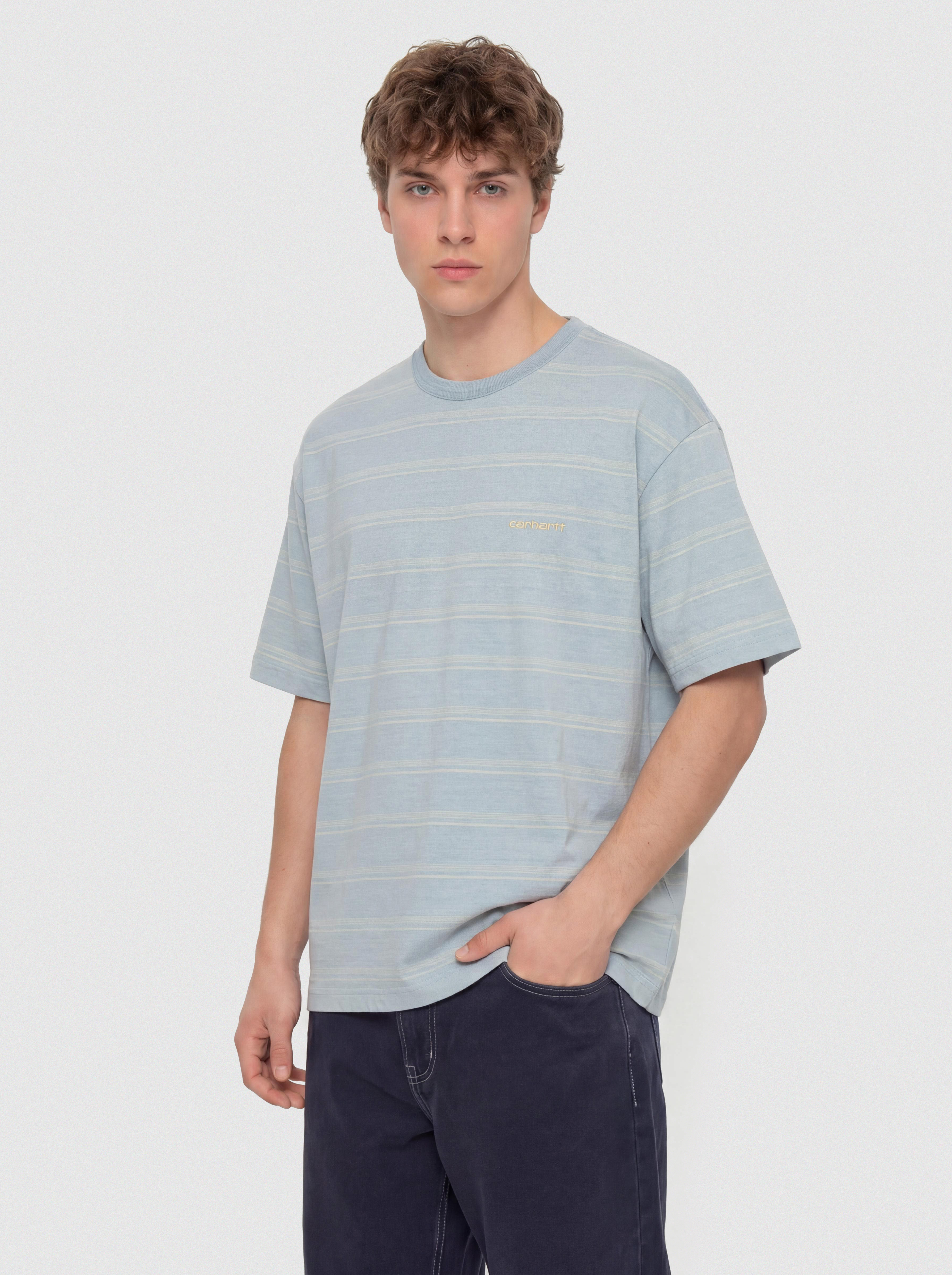 Тениска Carhartt WIP Matti (matti stripe/icaria/sphene)
