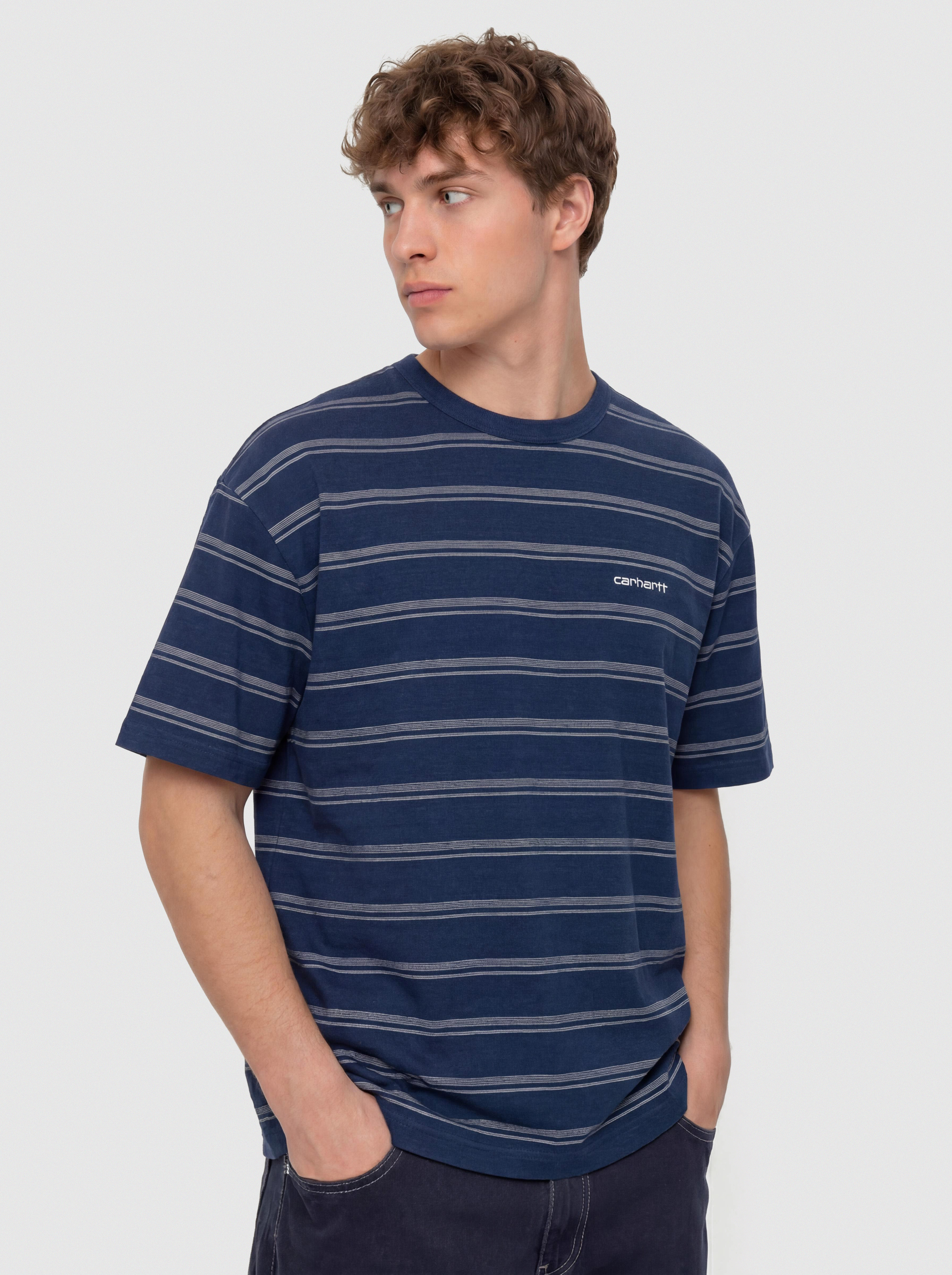Тениска Carhartt WIP Matti (matti stripe/blue/phlox)