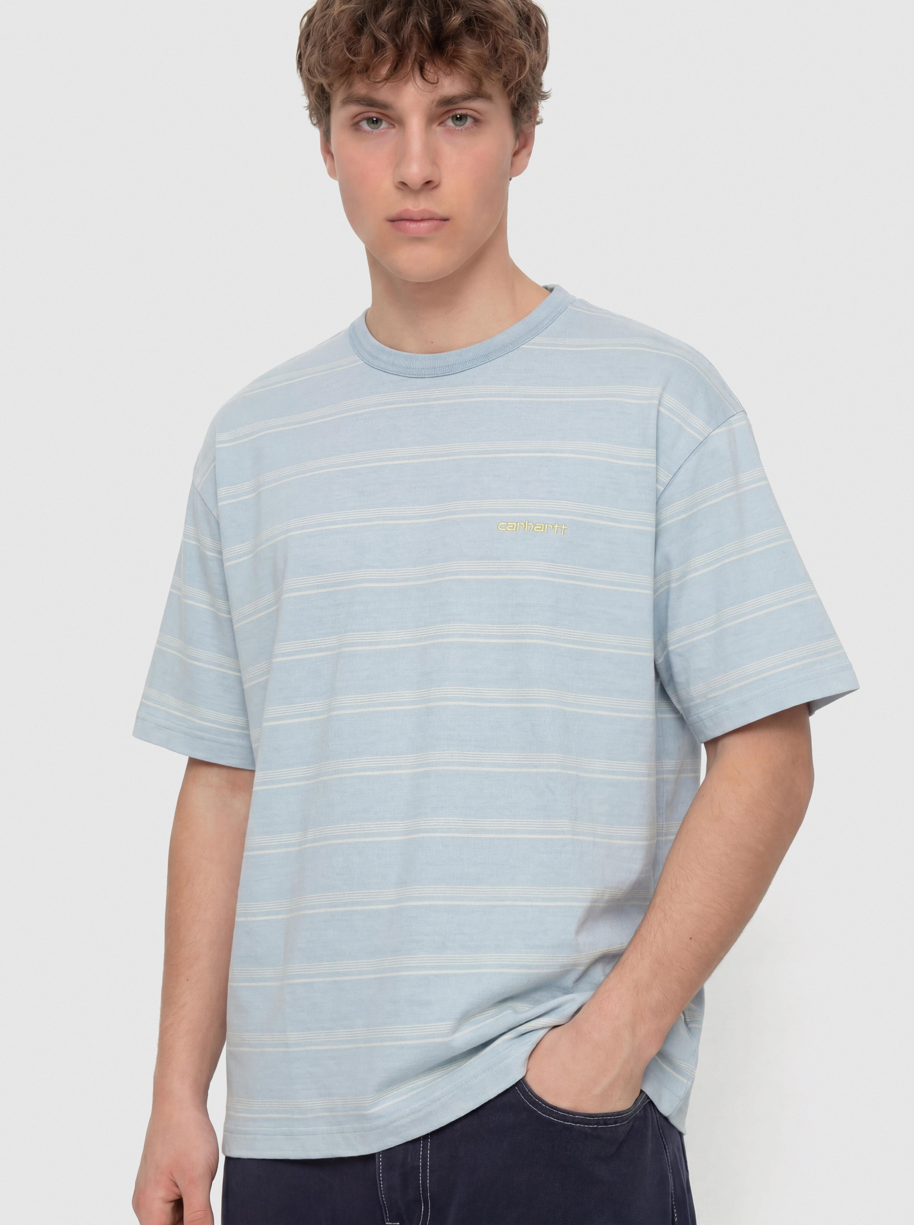 Тениска Carhartt WIP Matti (matti stripe/icaria/sphene)