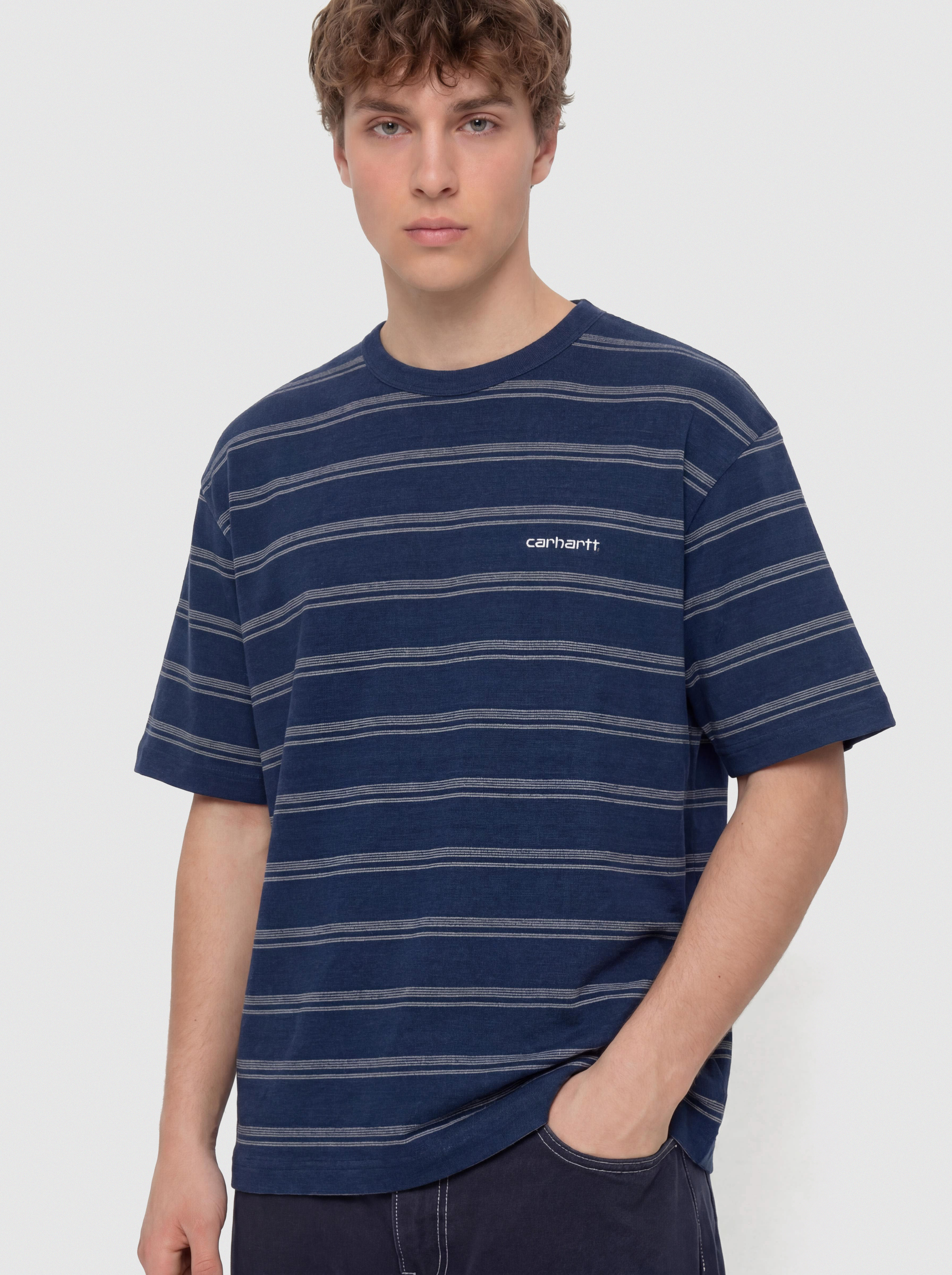 Тениска Carhartt WIP Matti (matti stripe/blue/phlox)