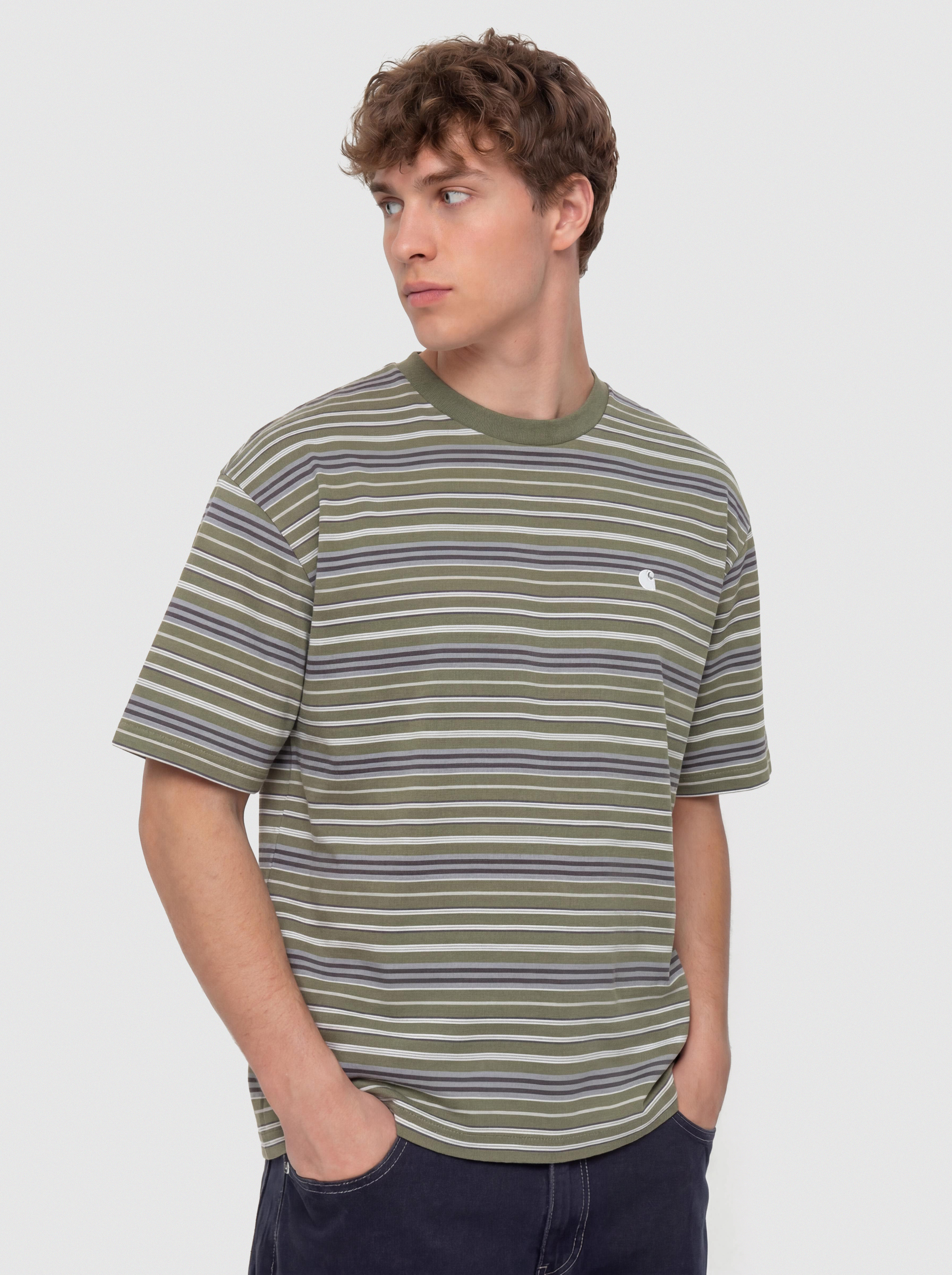 Тениска Carhartt WIP Zane (zane stripe/dollar green)