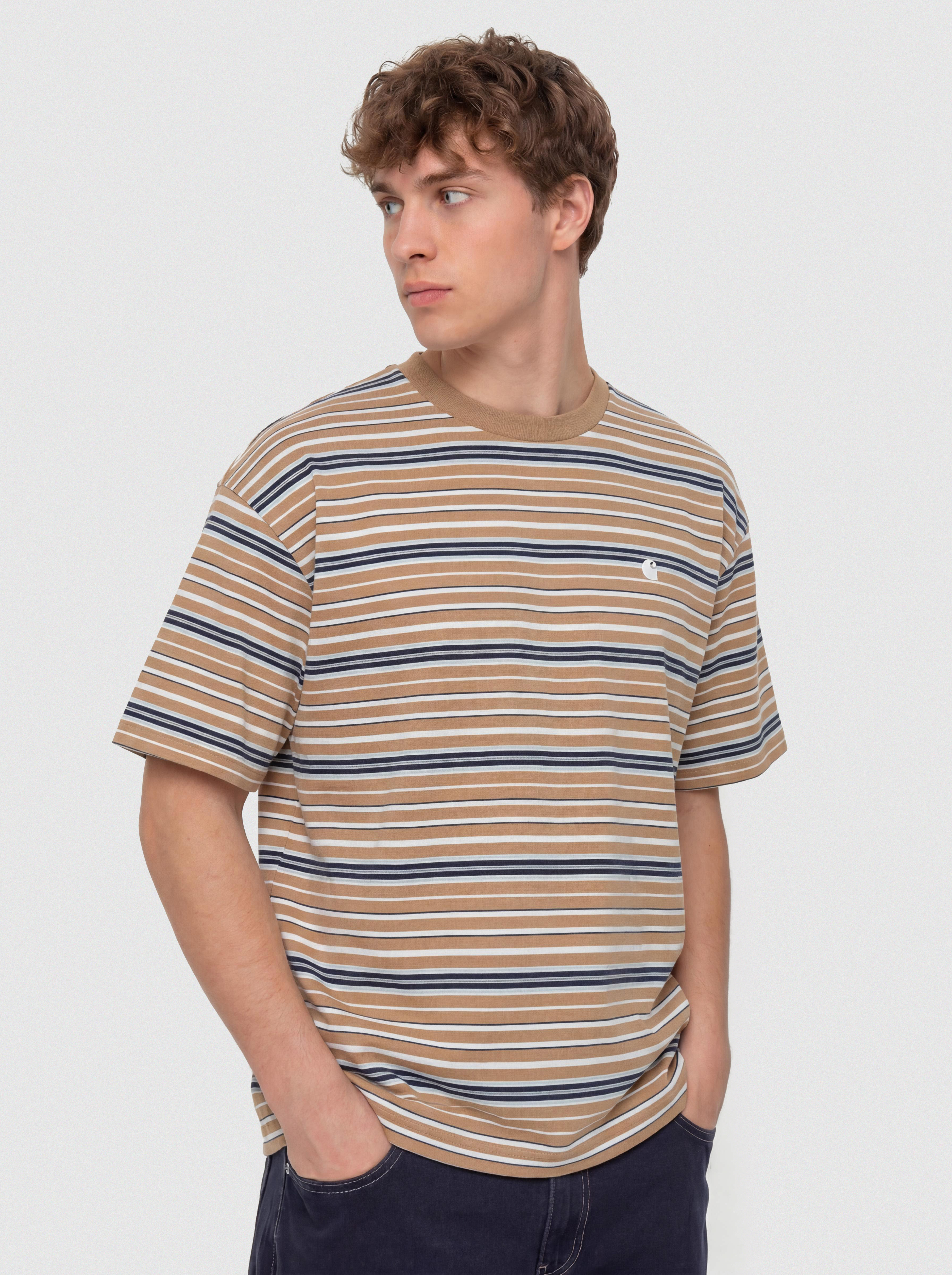 Тениска Carhartt WIP Zane (zane stripe/peanut)