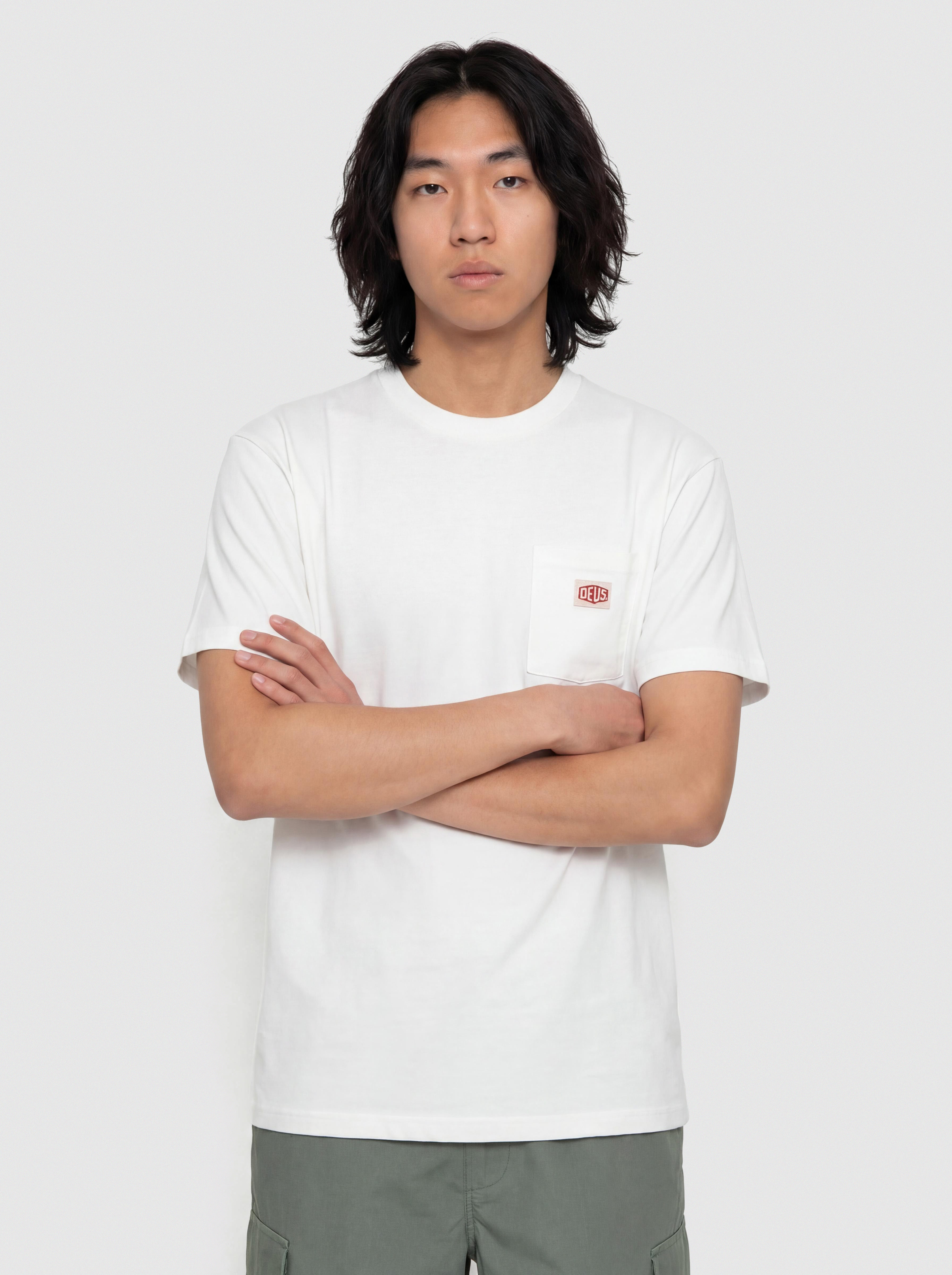 Тениска Deus Ex Machina Parts & Service Pocket (vintage white)