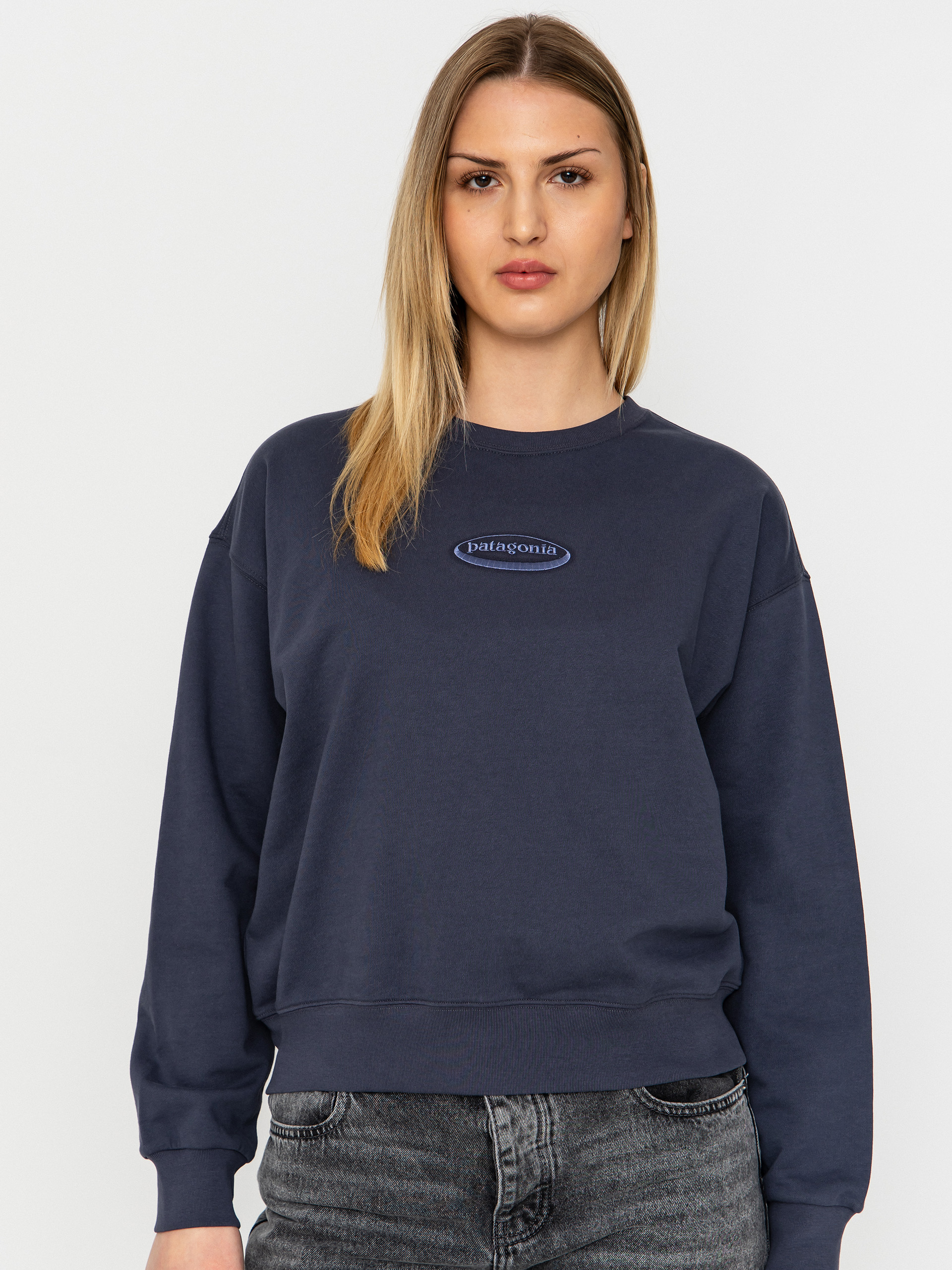 Суитшърт Patagonia 95 Oval Logo Daily Wmn (smolder blue)