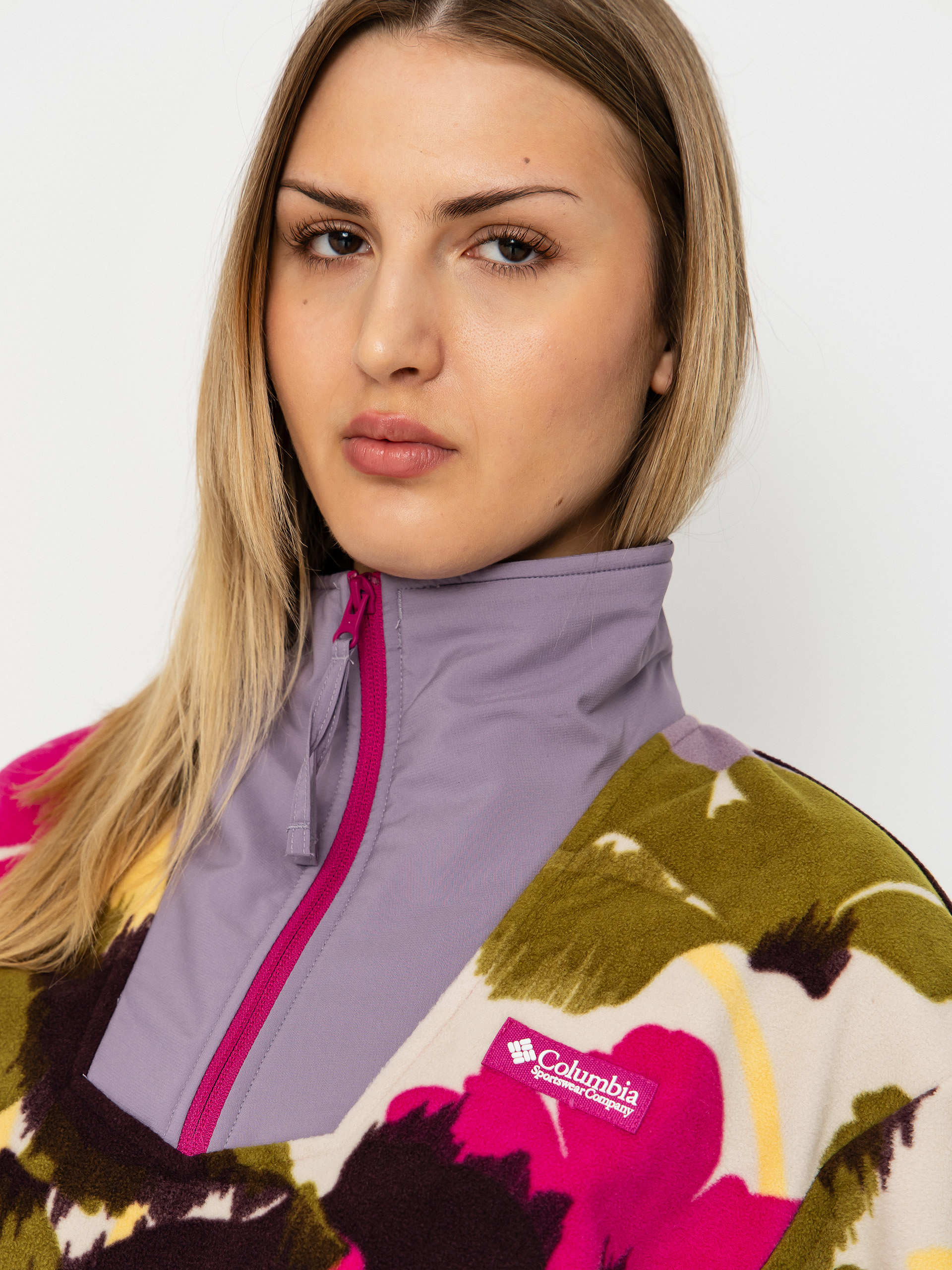 Дамски Поларени суитшърт Columbia Sequoia Grove Printed Half Zip (fuchsia/ikatbloom)