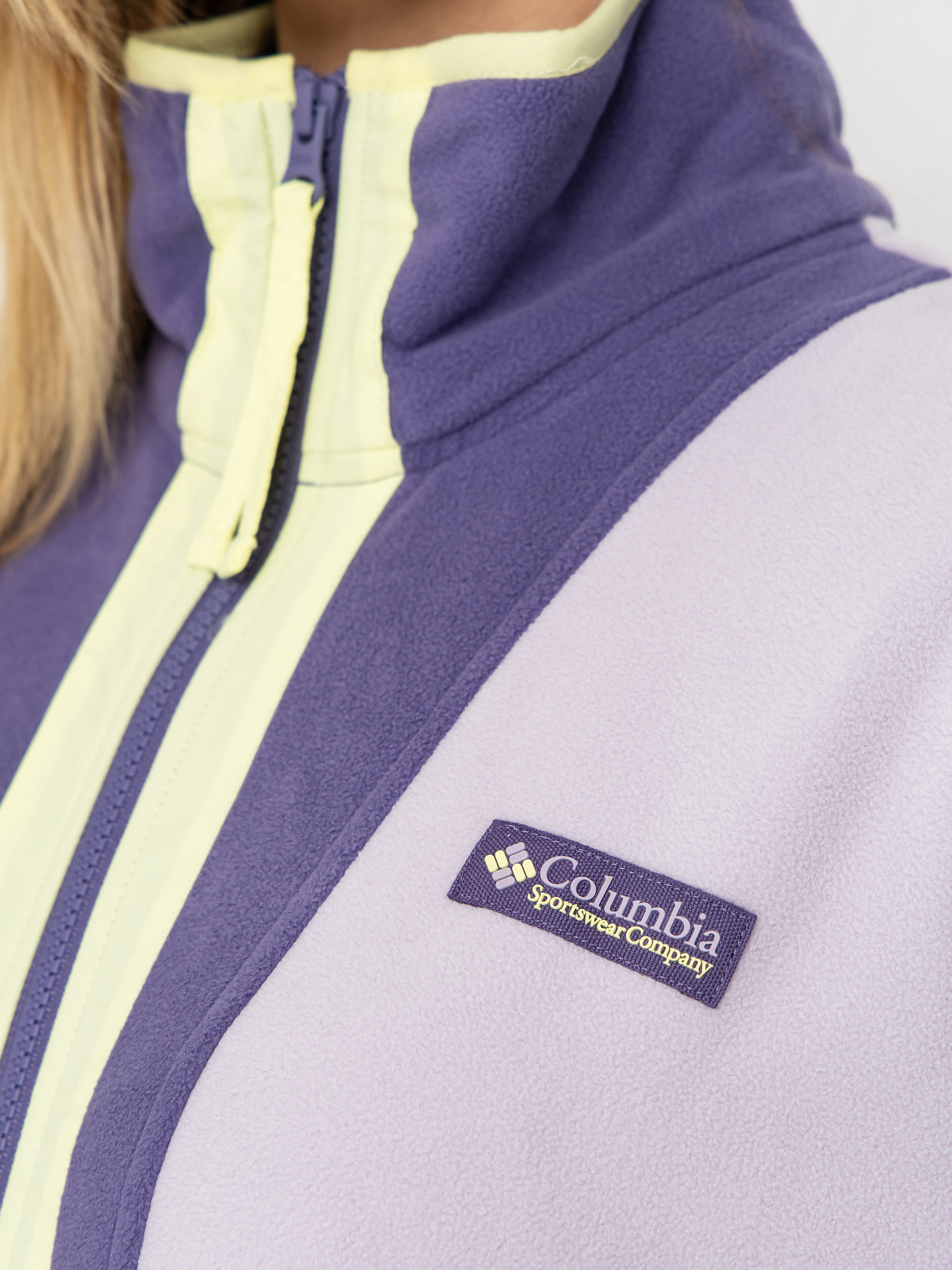 Дамски Поларени суитшърт Columbia Backbowl II Full Zip (lavender pearl/stormwatch/citron haze)
