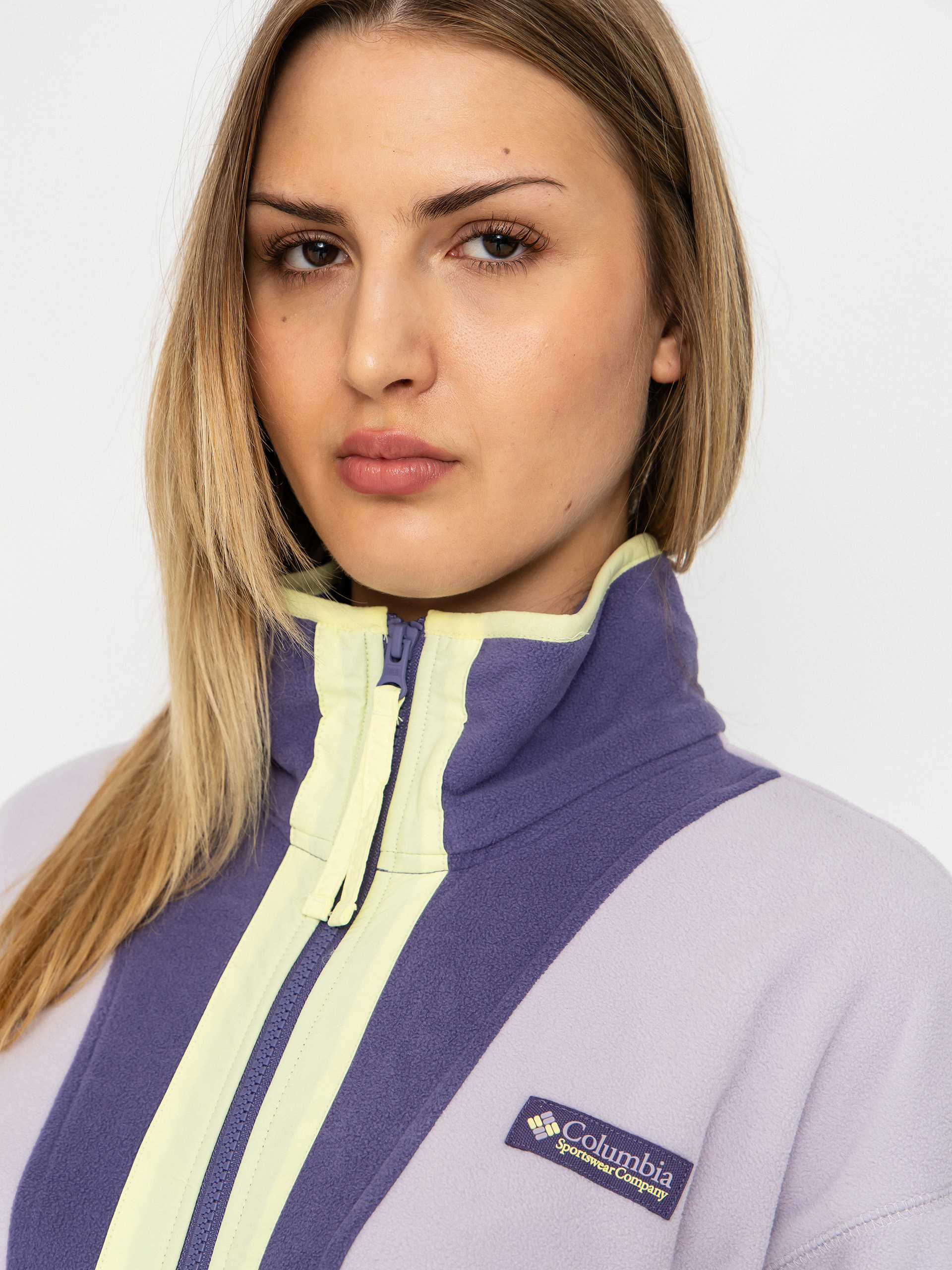 Дамски Поларени суитшърт Columbia Backbowl II Full Zip (lavender pearl/stormwatch/citron haze)