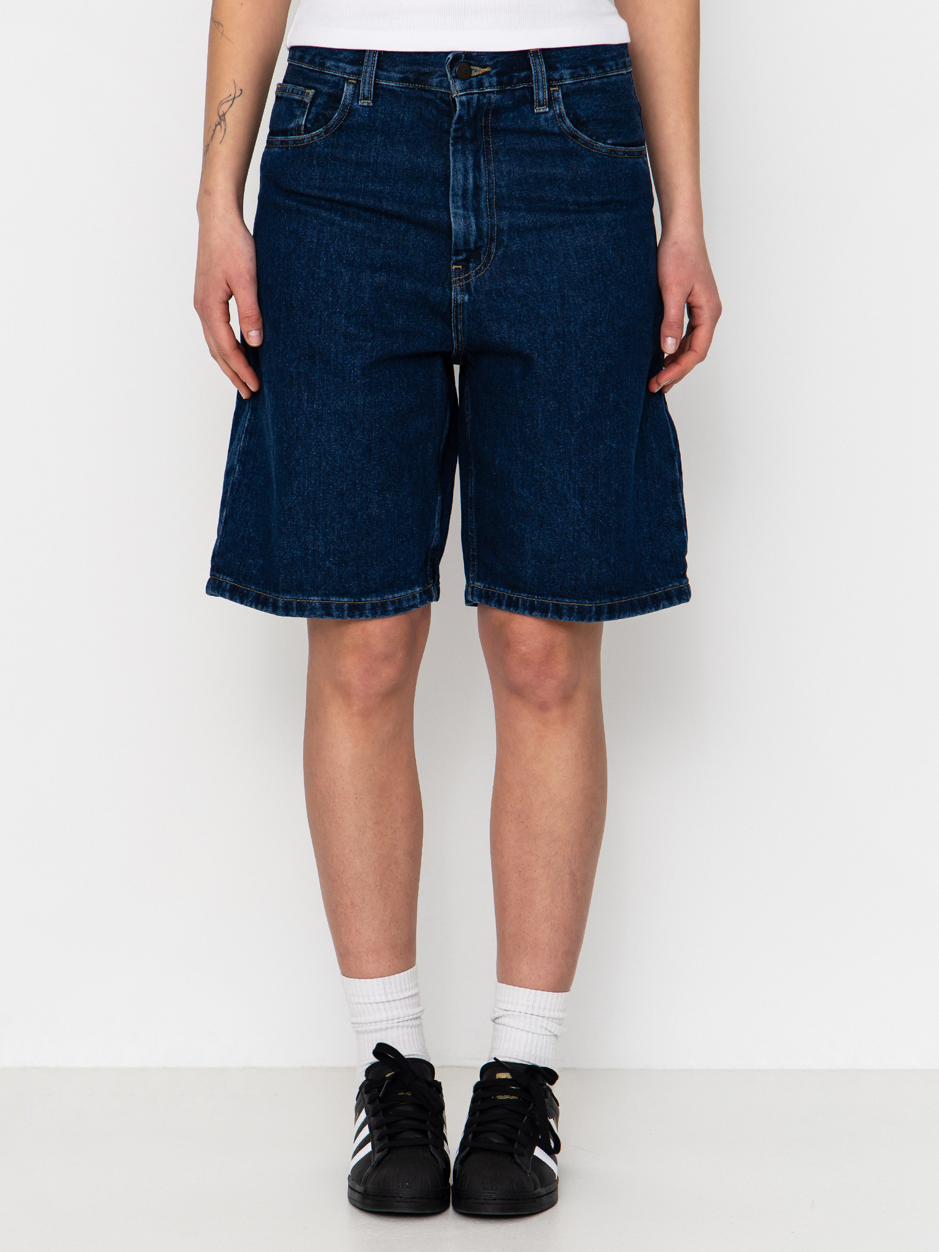 Къси панталони Carhartt WIP Brandon Wmn (blue stone washed)