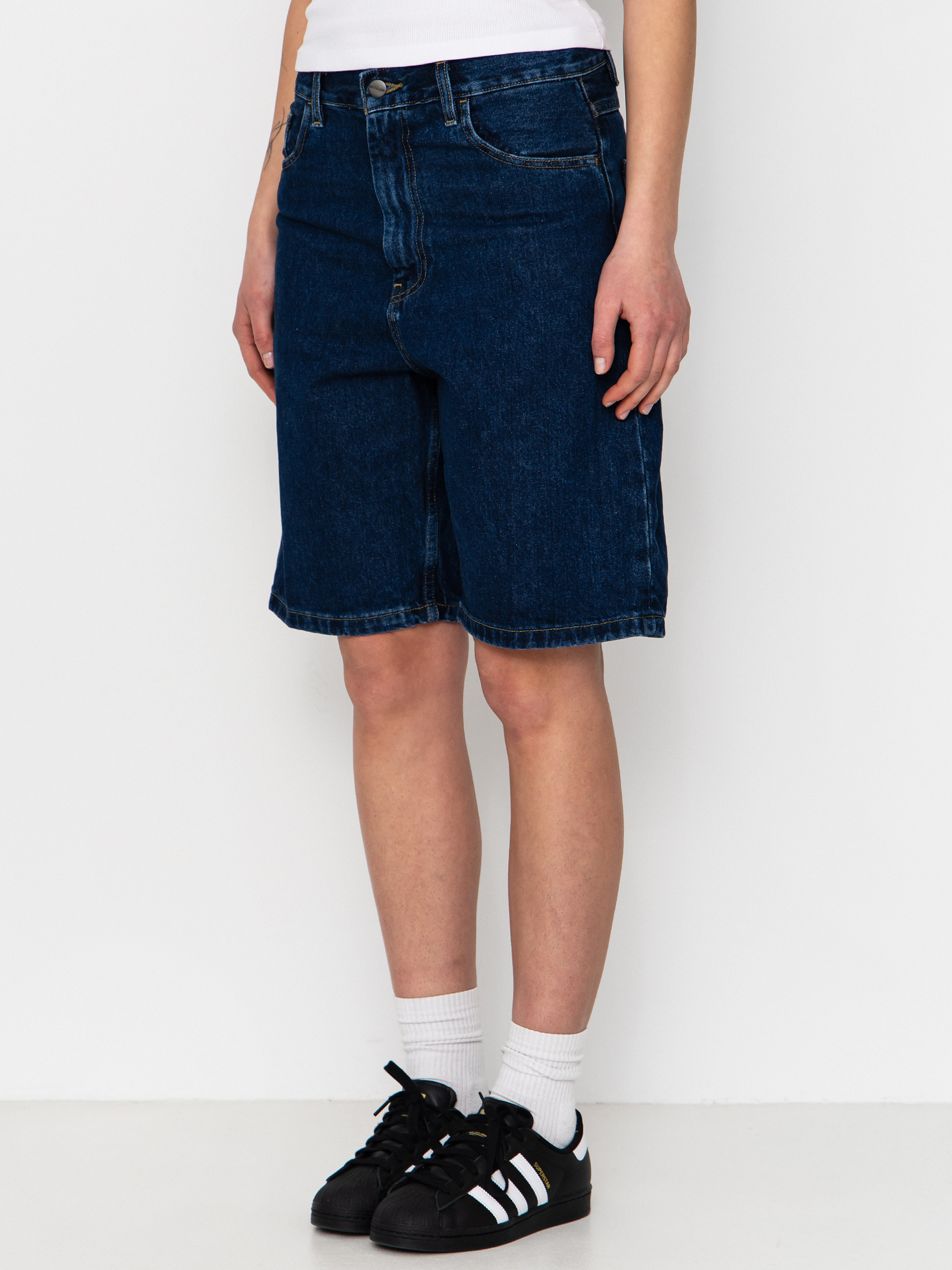 Къси панталони Carhartt WIP Brandon Wmn (blue stone washed)