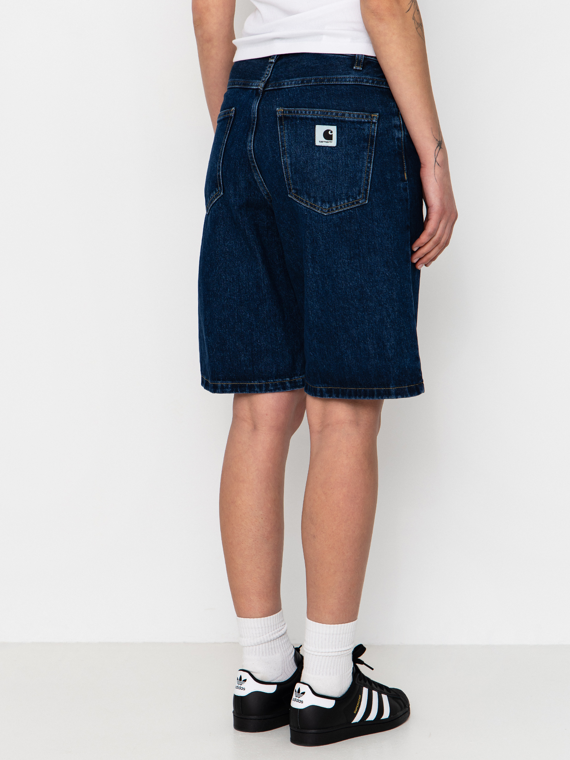 Къси панталони Carhartt WIP Brandon Wmn (blue stone washed)
