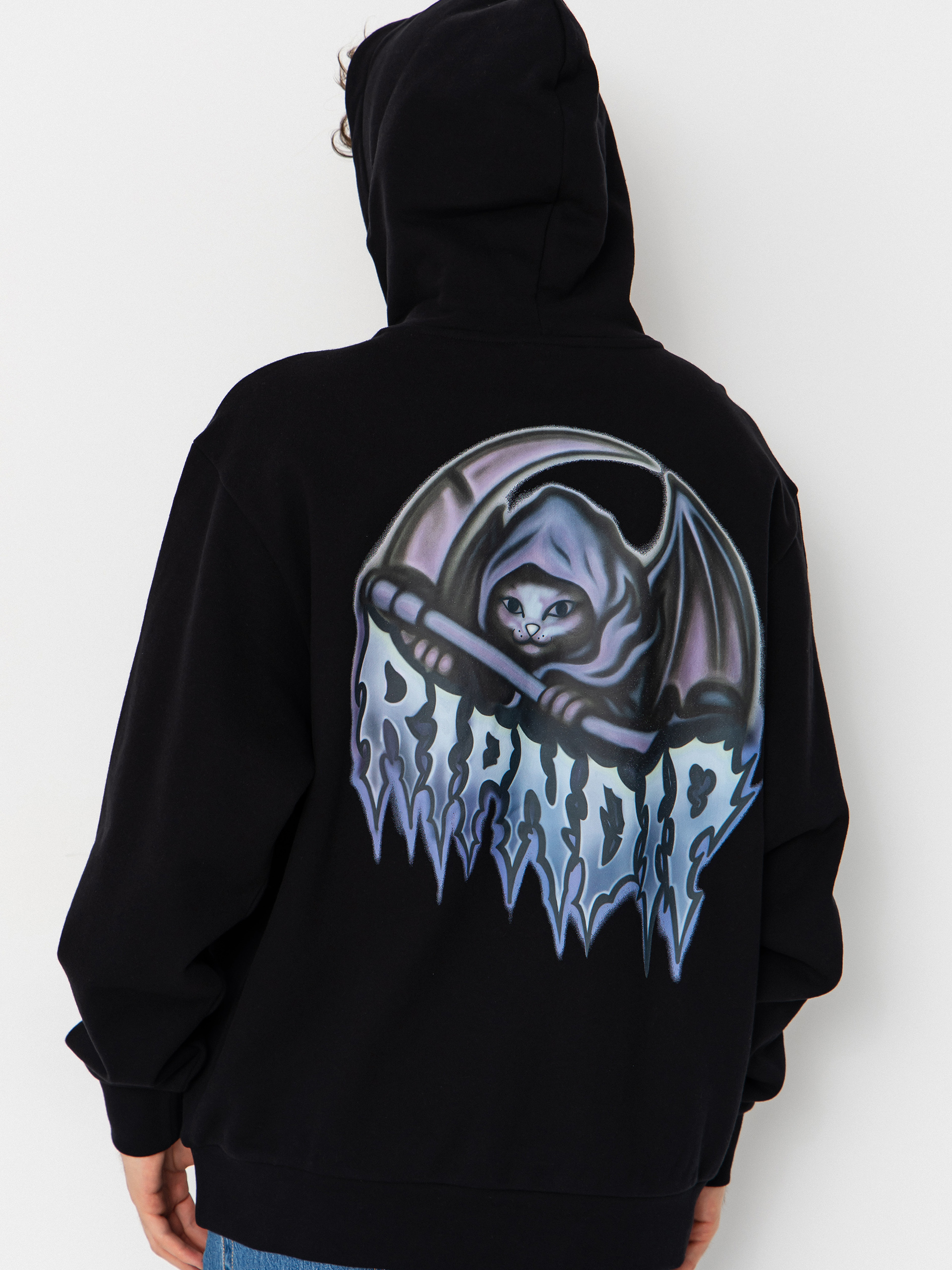 Суитшърт с качулка RipNDip Out Of Time HD (black wash)