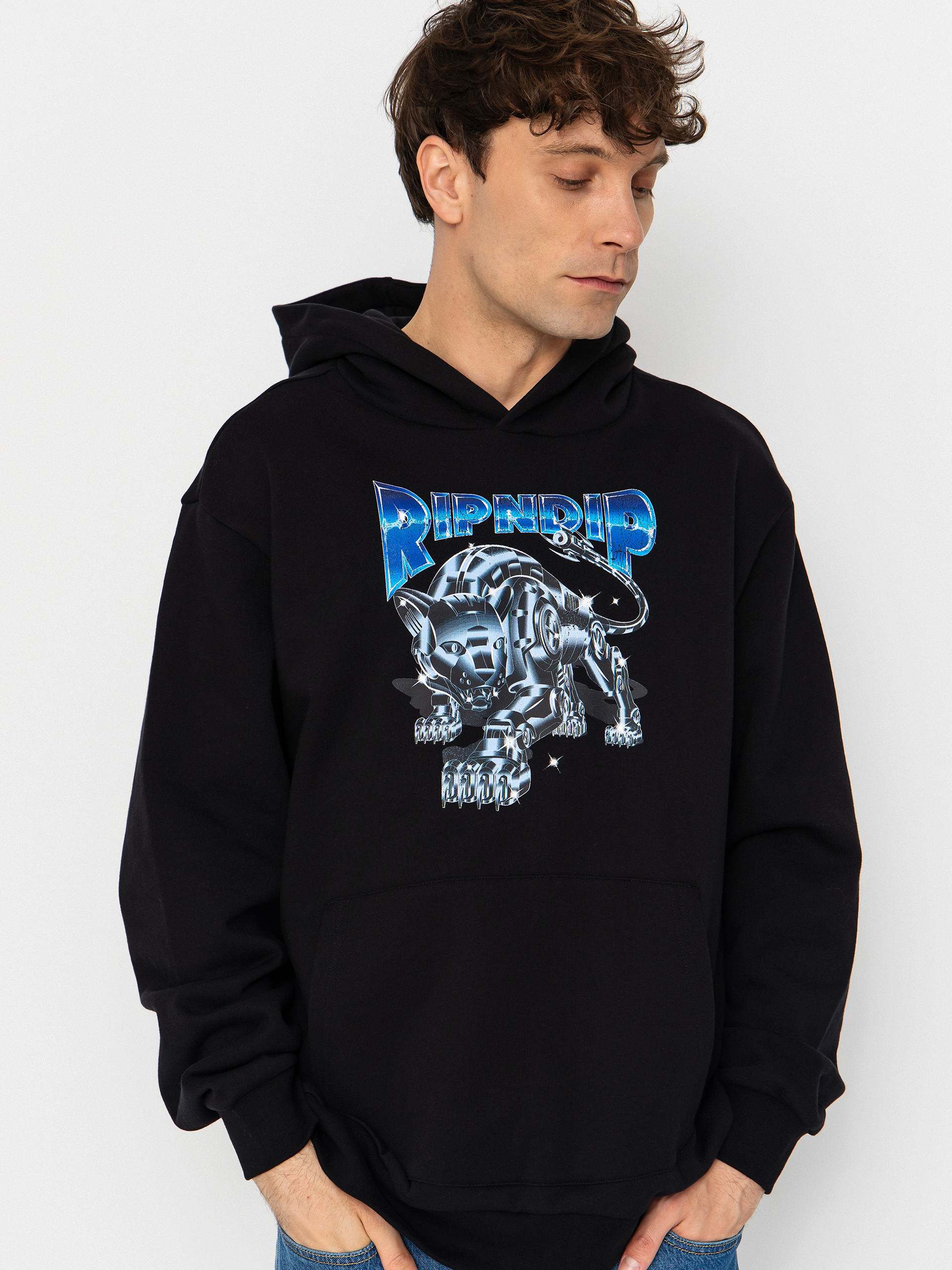 Суитшърт с качулка RipNDip Cyborg HD (black wash)