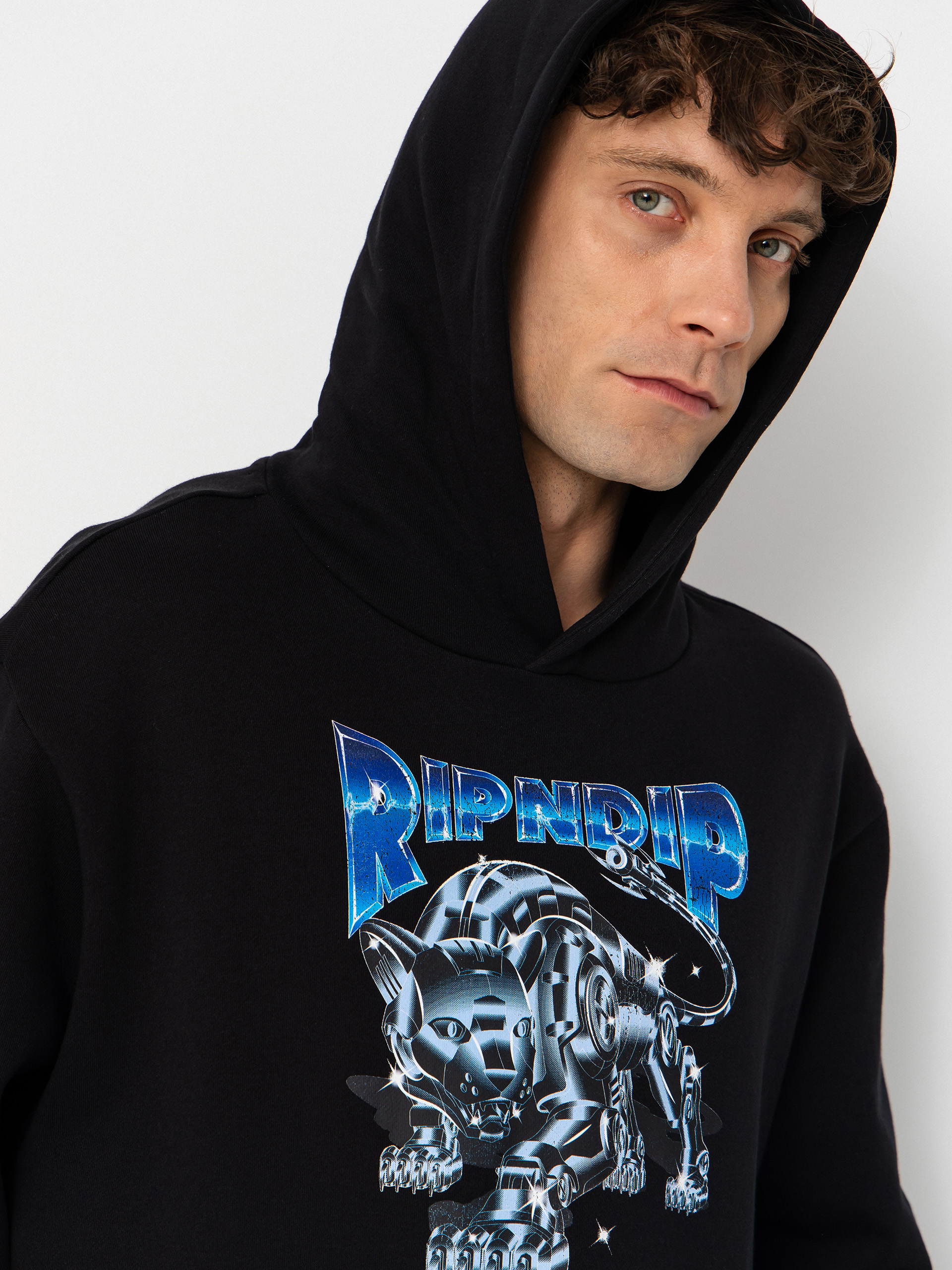 Суитшърт с качулка RipNDip Cyborg HD (black wash)