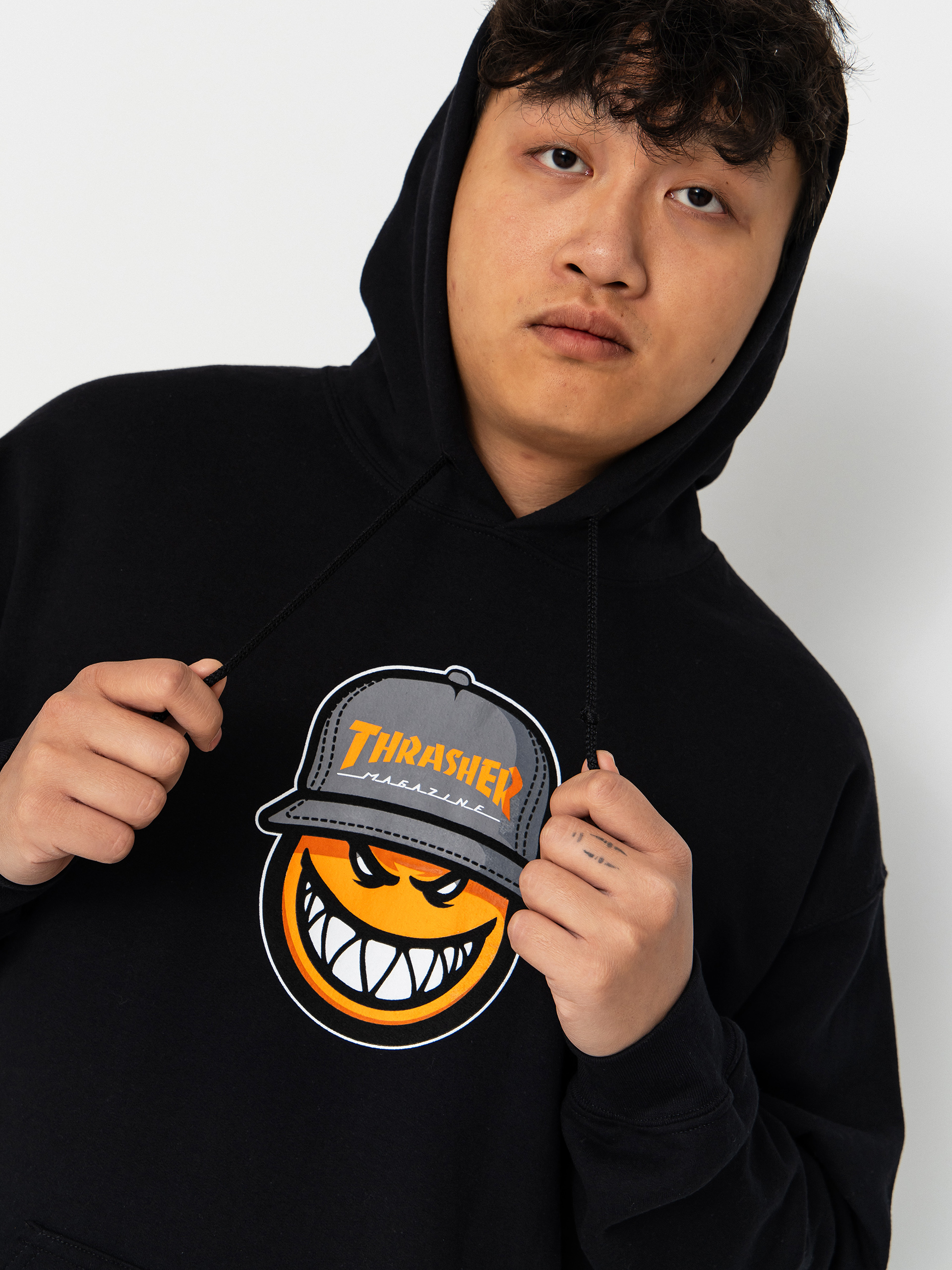 Суитшърт с качулка Thrasher x Spitfire Sf Loc HD (black)