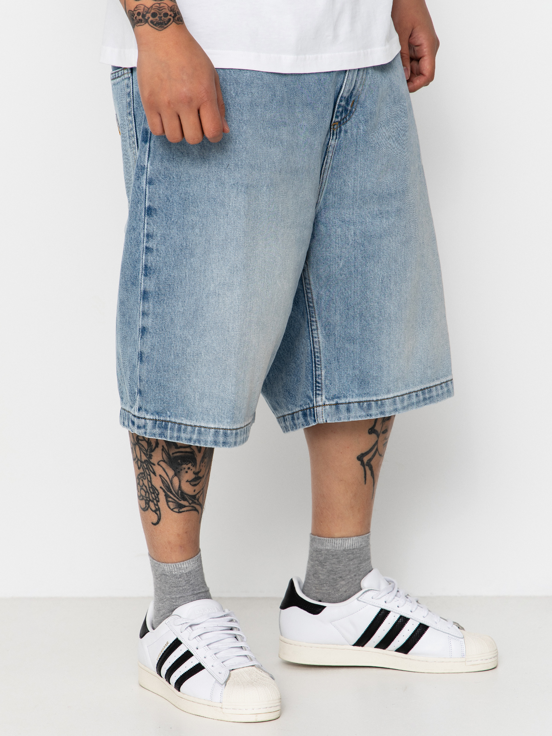 Къси панталони Carhartt WIP Brandon (blue heavy worn bleached)