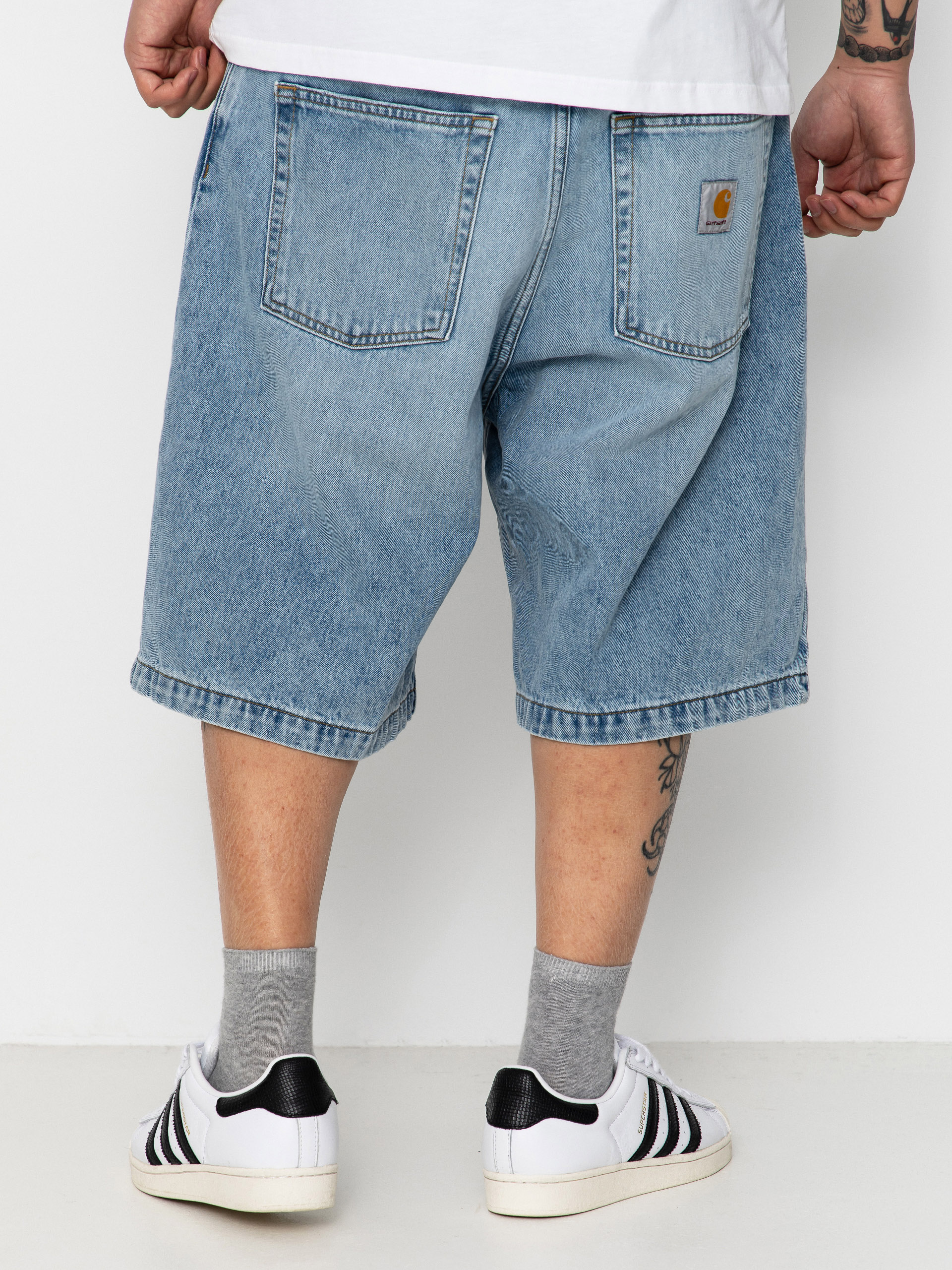 Къси панталони Carhartt WIP Brandon (blue heavy worn bleached)