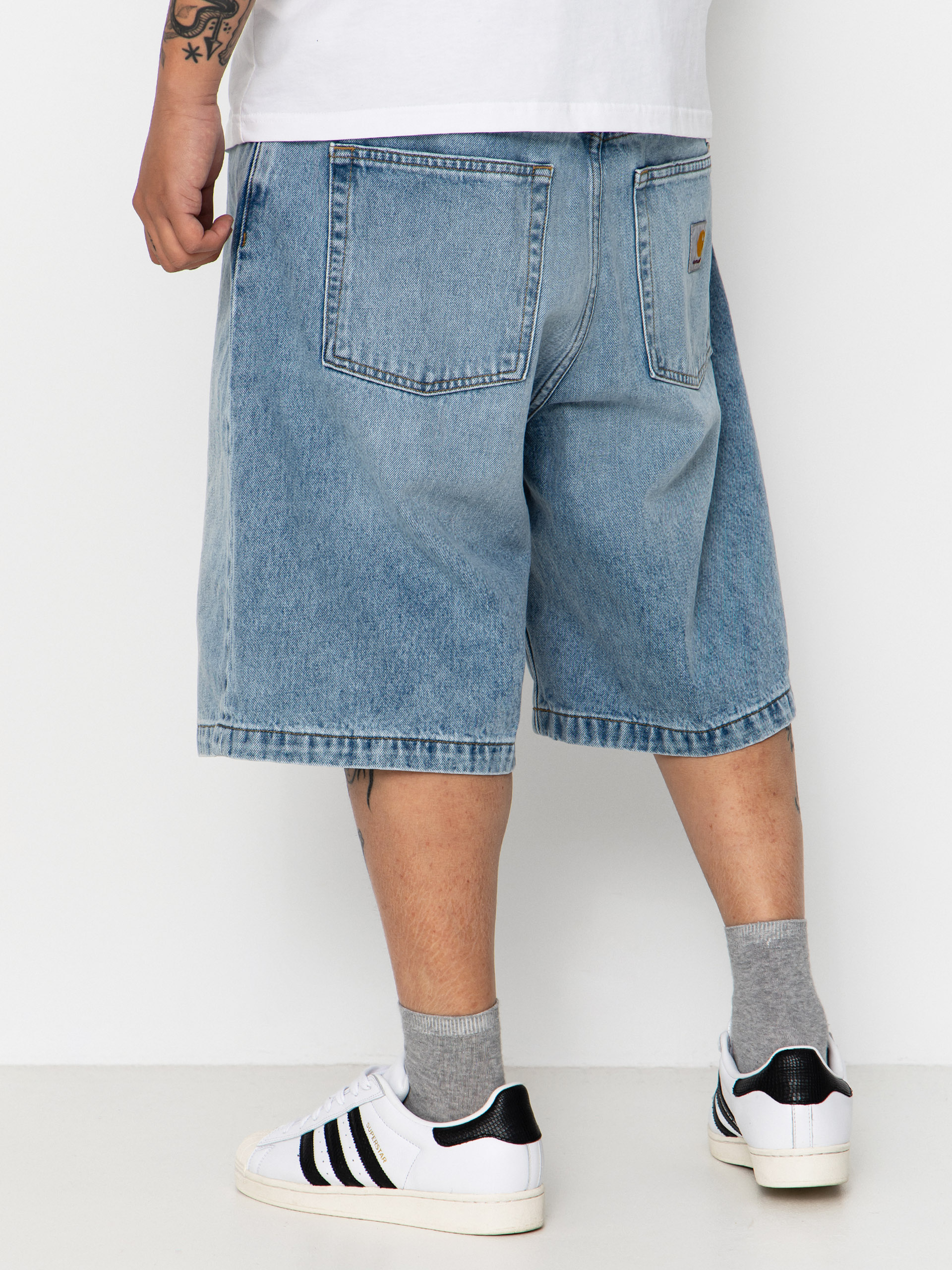 Къси панталони Carhartt WIP Brandon (blue heavy worn bleached)