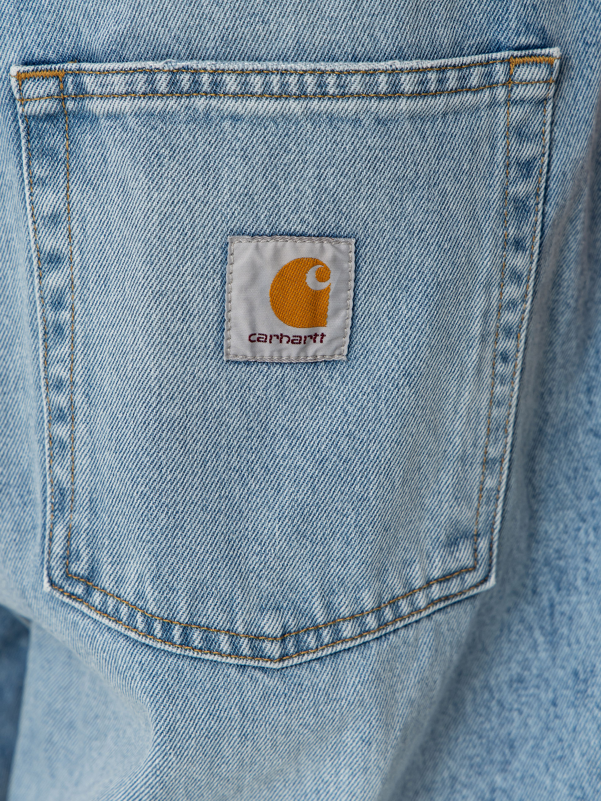 Къси панталони Carhartt WIP Brandon (blue heavy worn bleached)