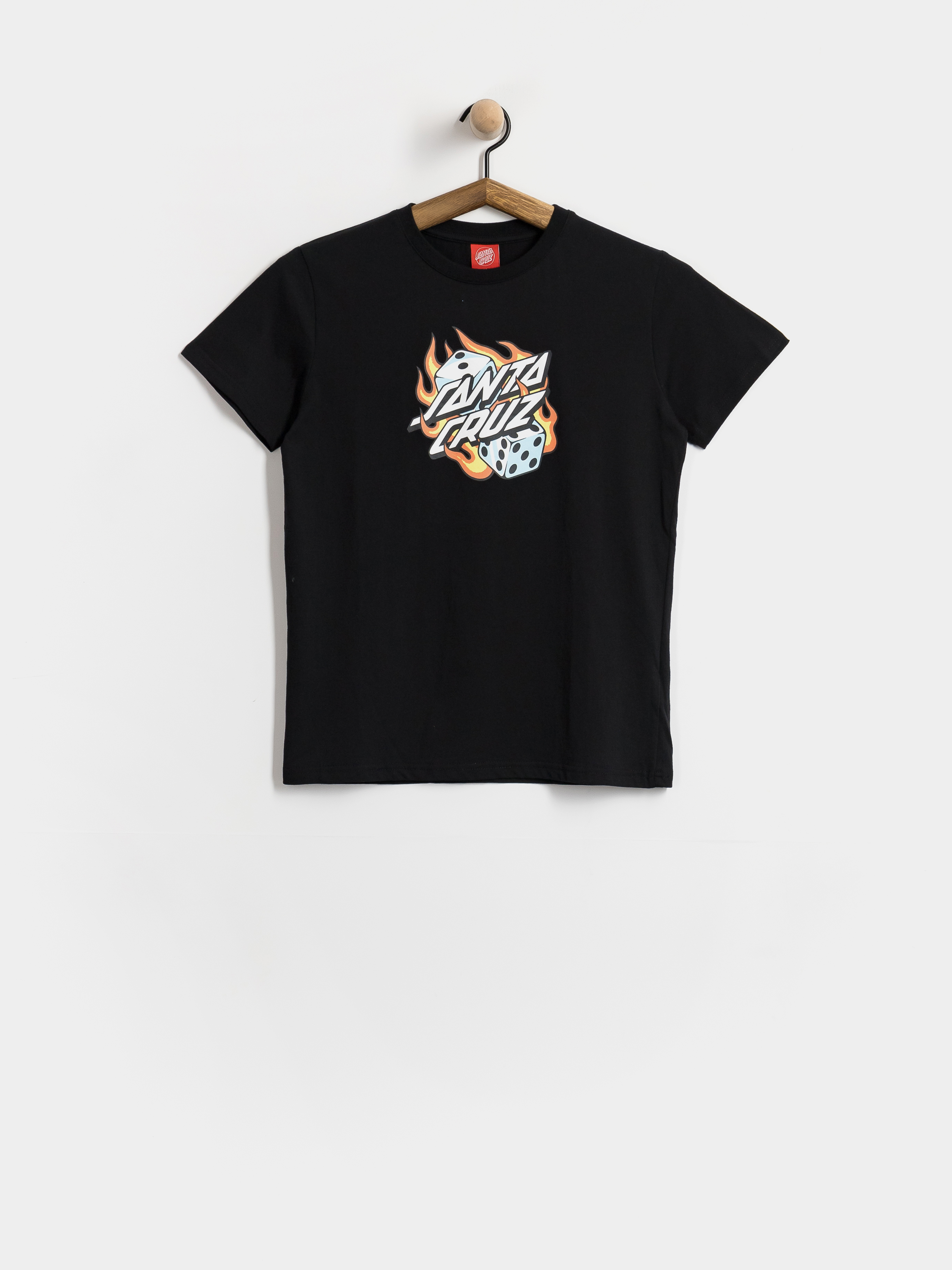 Тениска Santa Cruz Flaming Dice Dot JR (black)