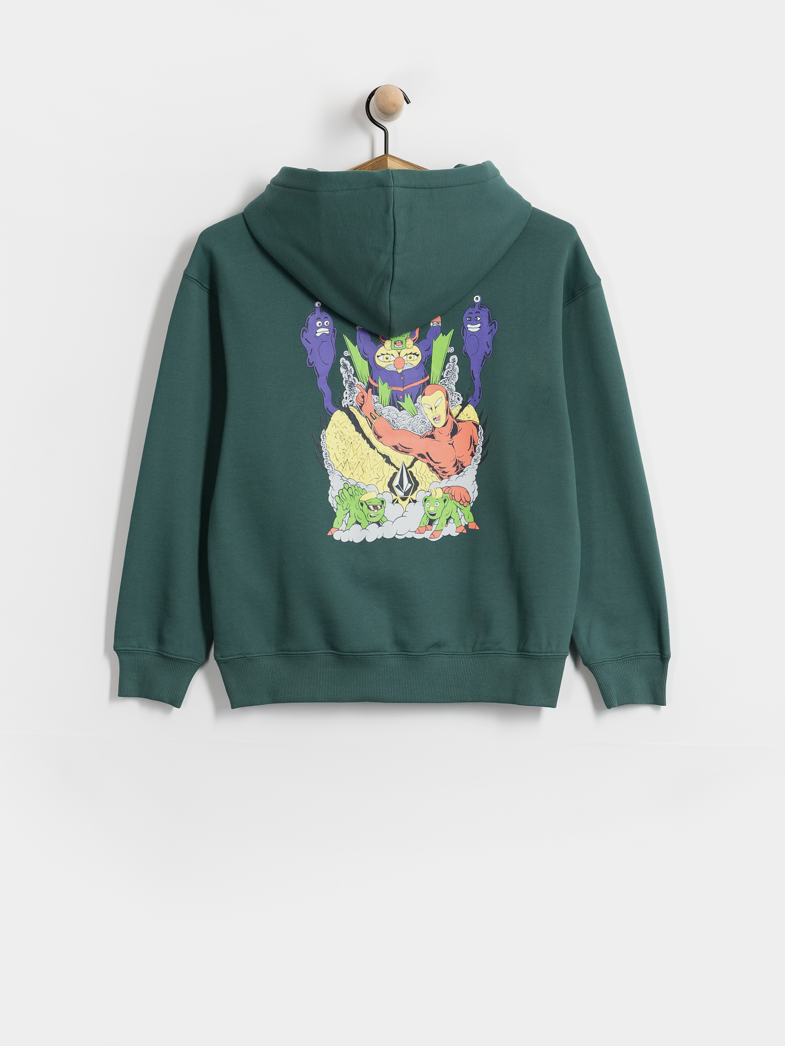 Суитшърт с качулка Volcom Fa Ben Sanaire HD JR (rifle green)